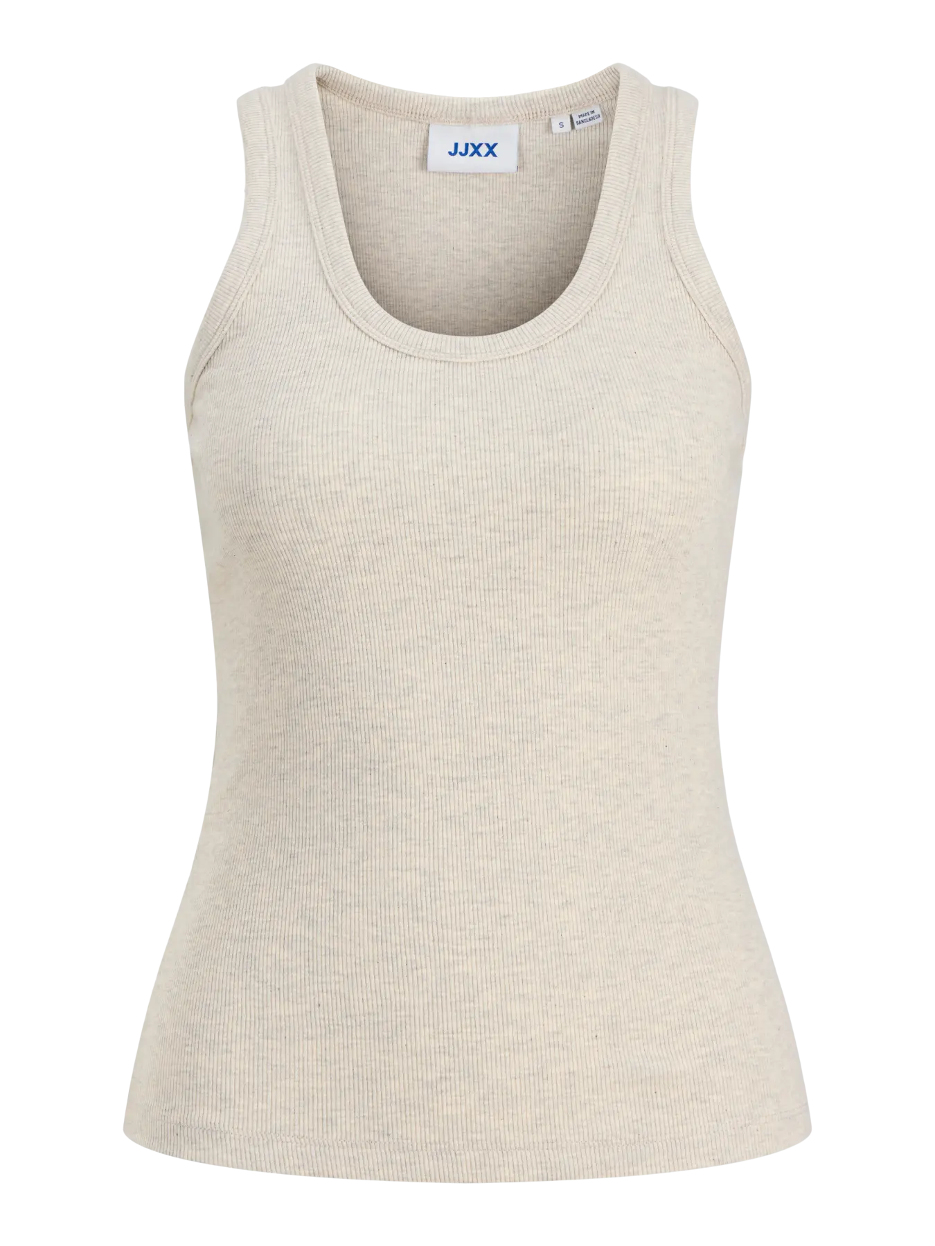 JXFRIDA U-NECK TOP - OATMEAL MELANGE