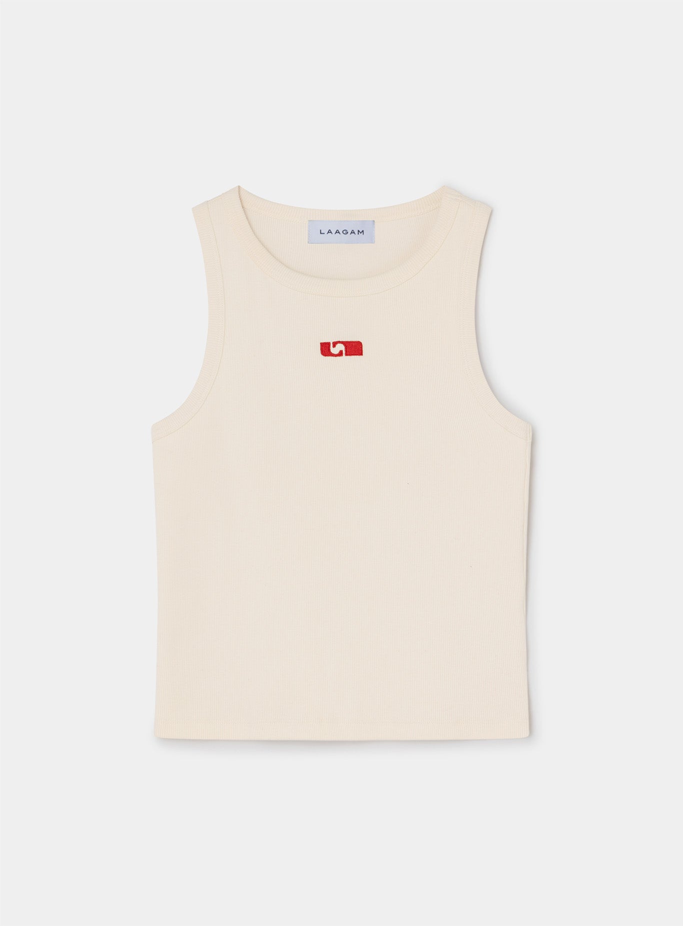 Embroided logo tank top - Ecru