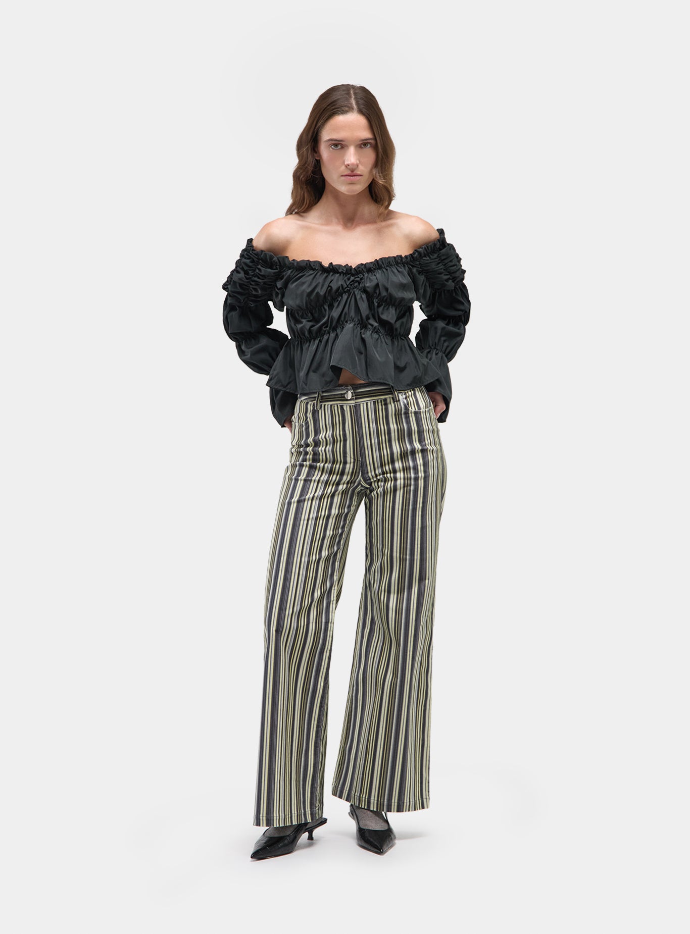 Holly corduroy broek - Grijze strepen