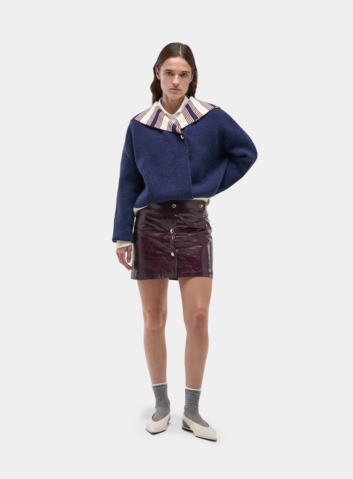 Napels gebreide trui - Marineblauw