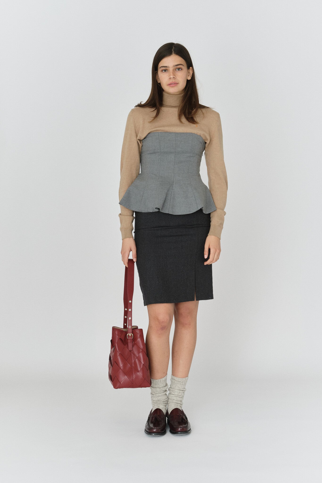 Chiara braided Florence bag - Maroon