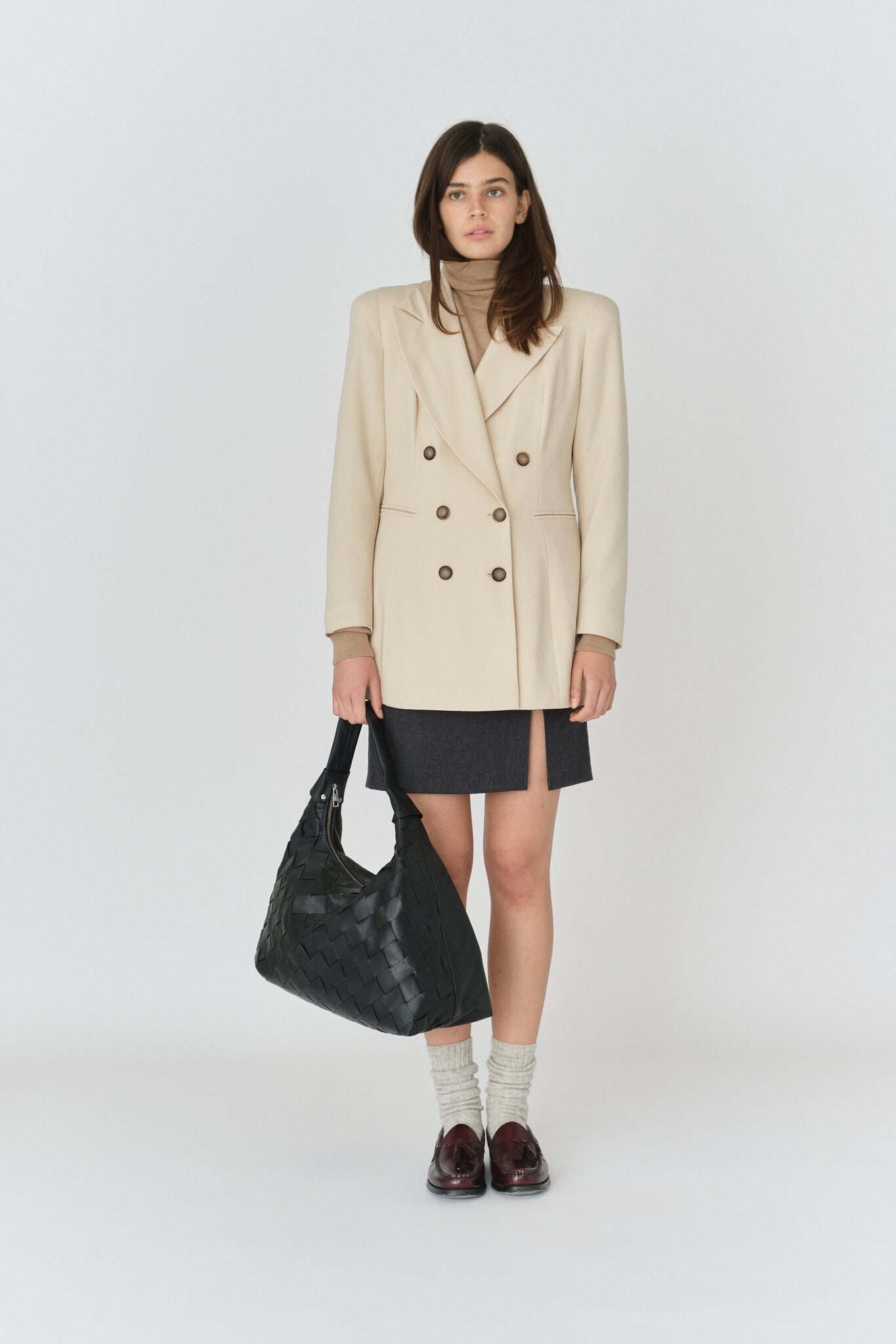 Maxi dandy braided bag - Mountain black