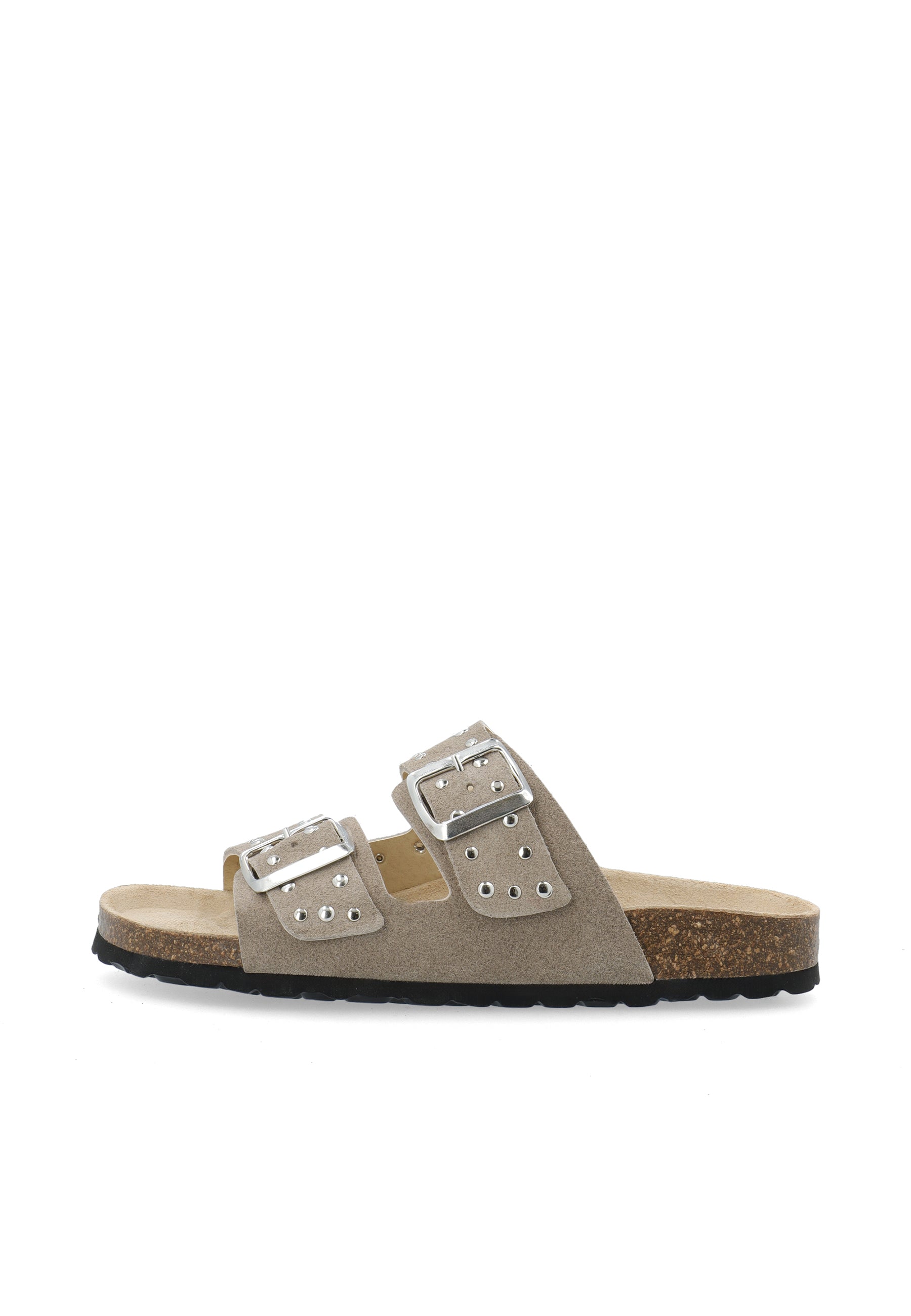 Biamiami studded two buckle slide suede - Sand