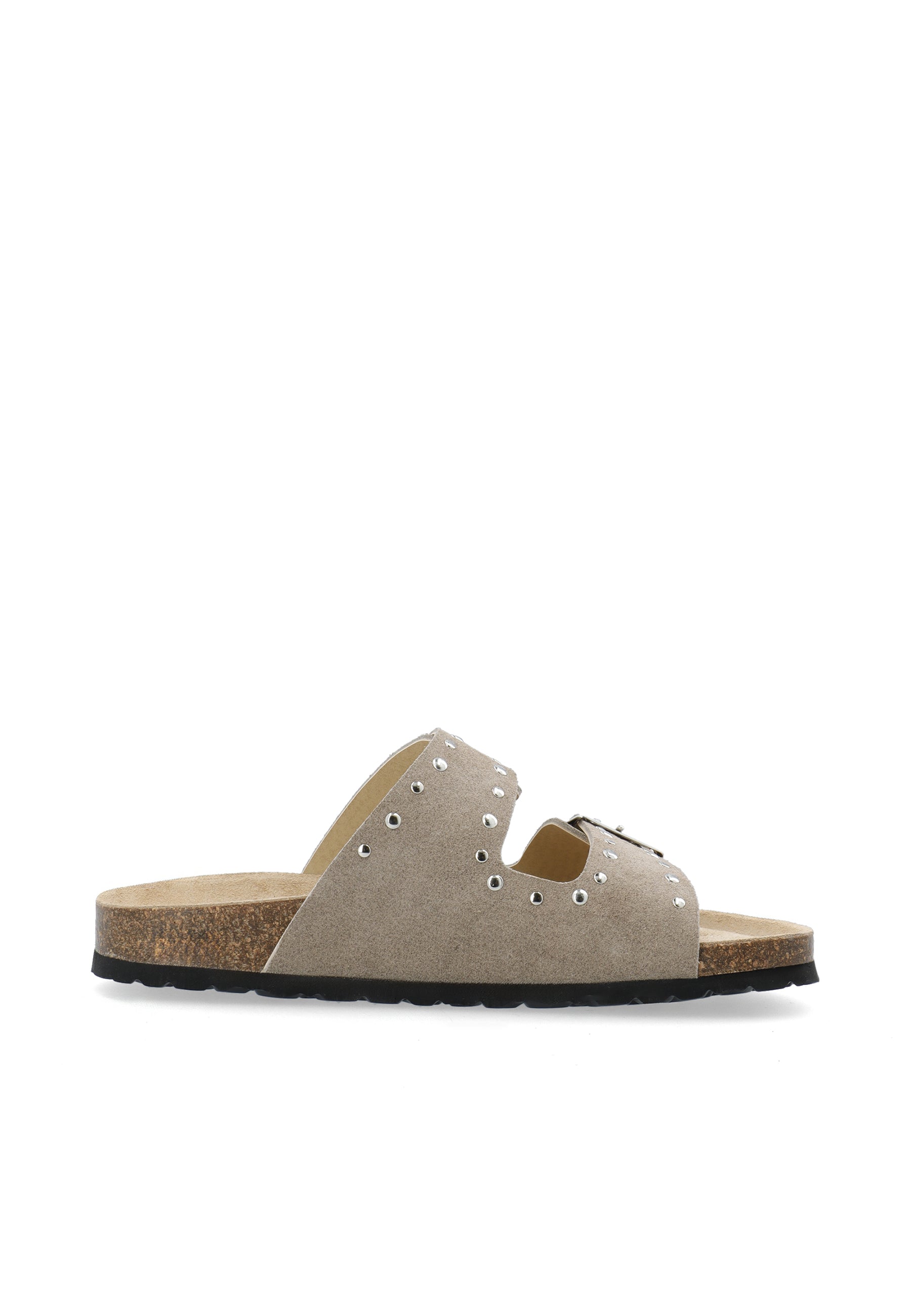Biamiami studded two buckle slide suede - Sand