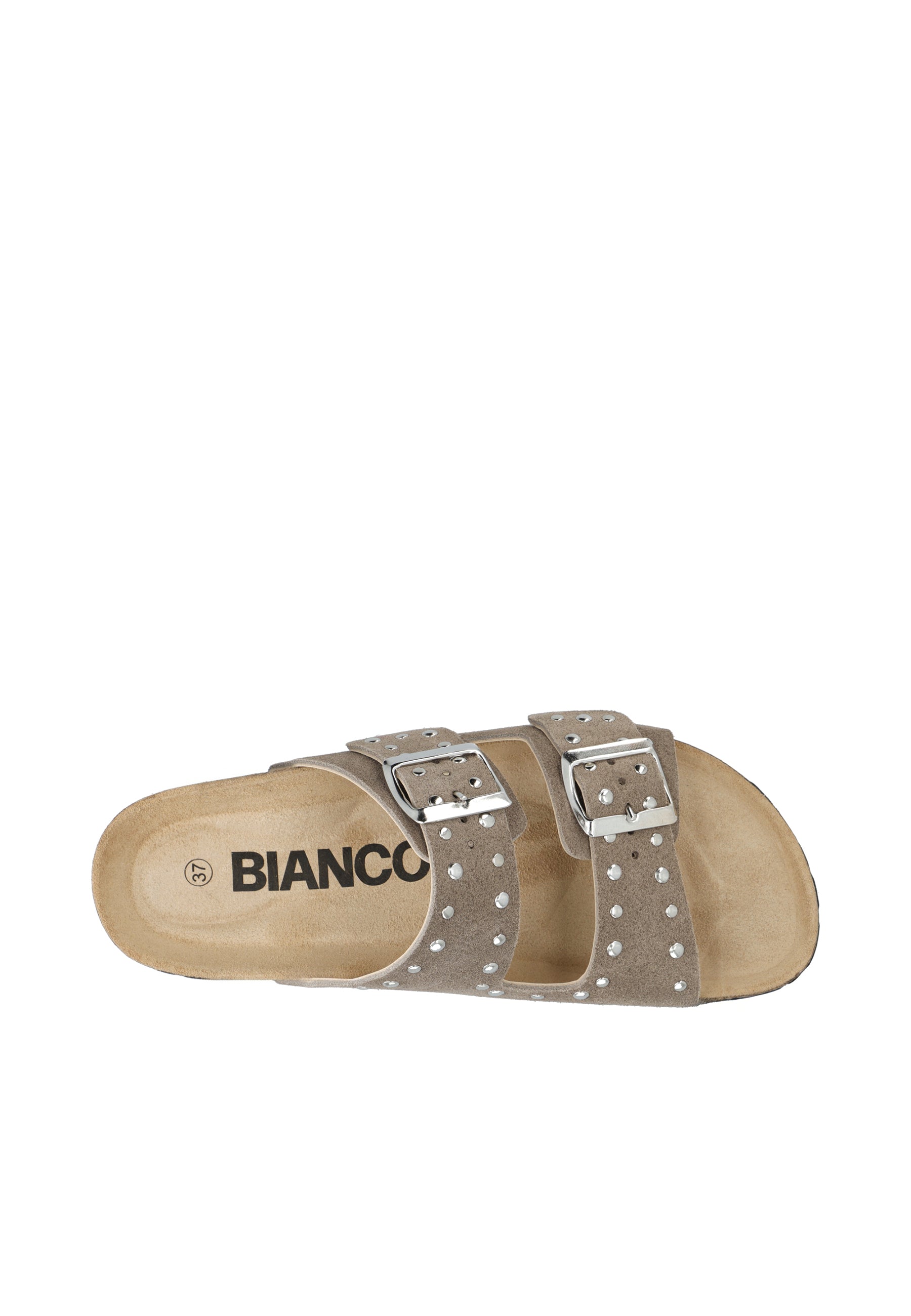 Biamiami studded two buckle slide suede - Sand