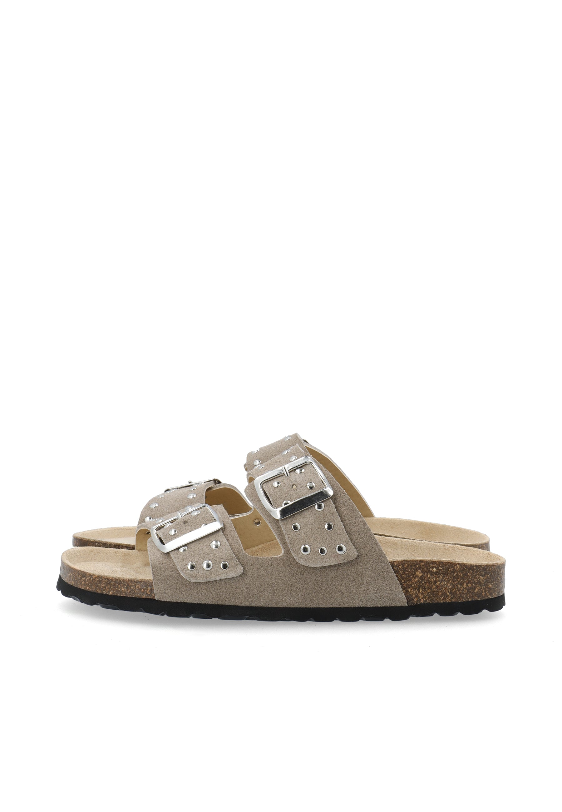 Biamiami studded two buckle slide suede - Sand