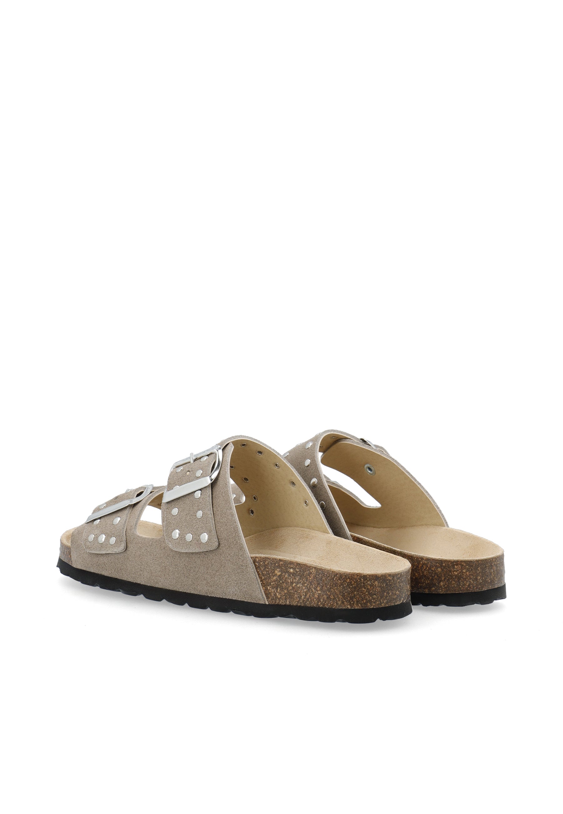 Biamiami studded two buckle slide suede - Sand