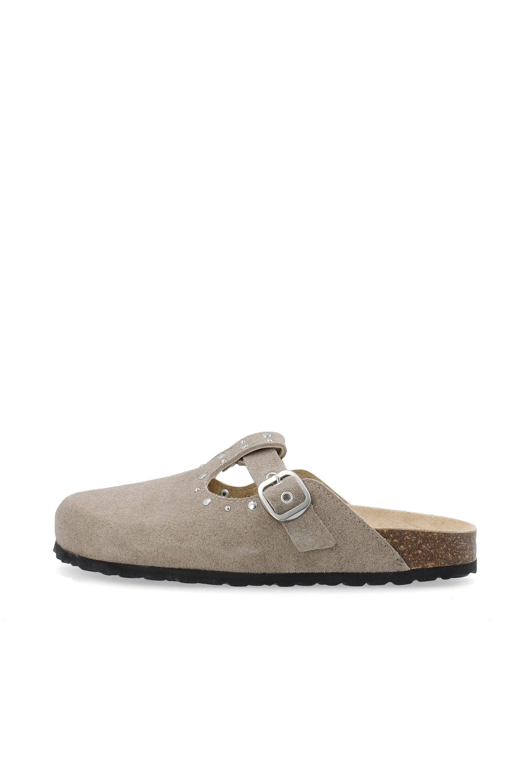 Biamiami studded t-strap mule suede - Sand