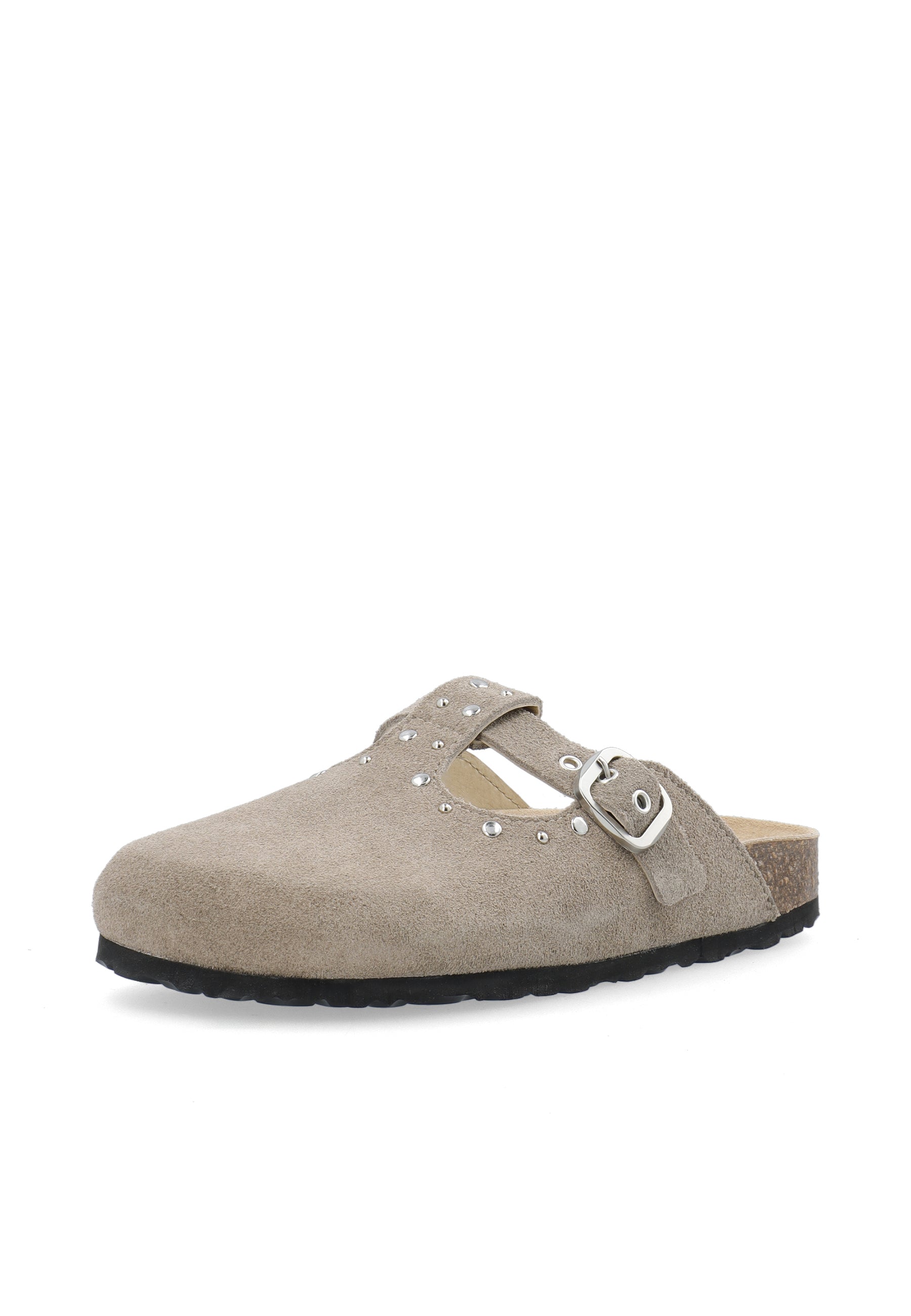 Biamiami studded t-strap mule suede - Sand