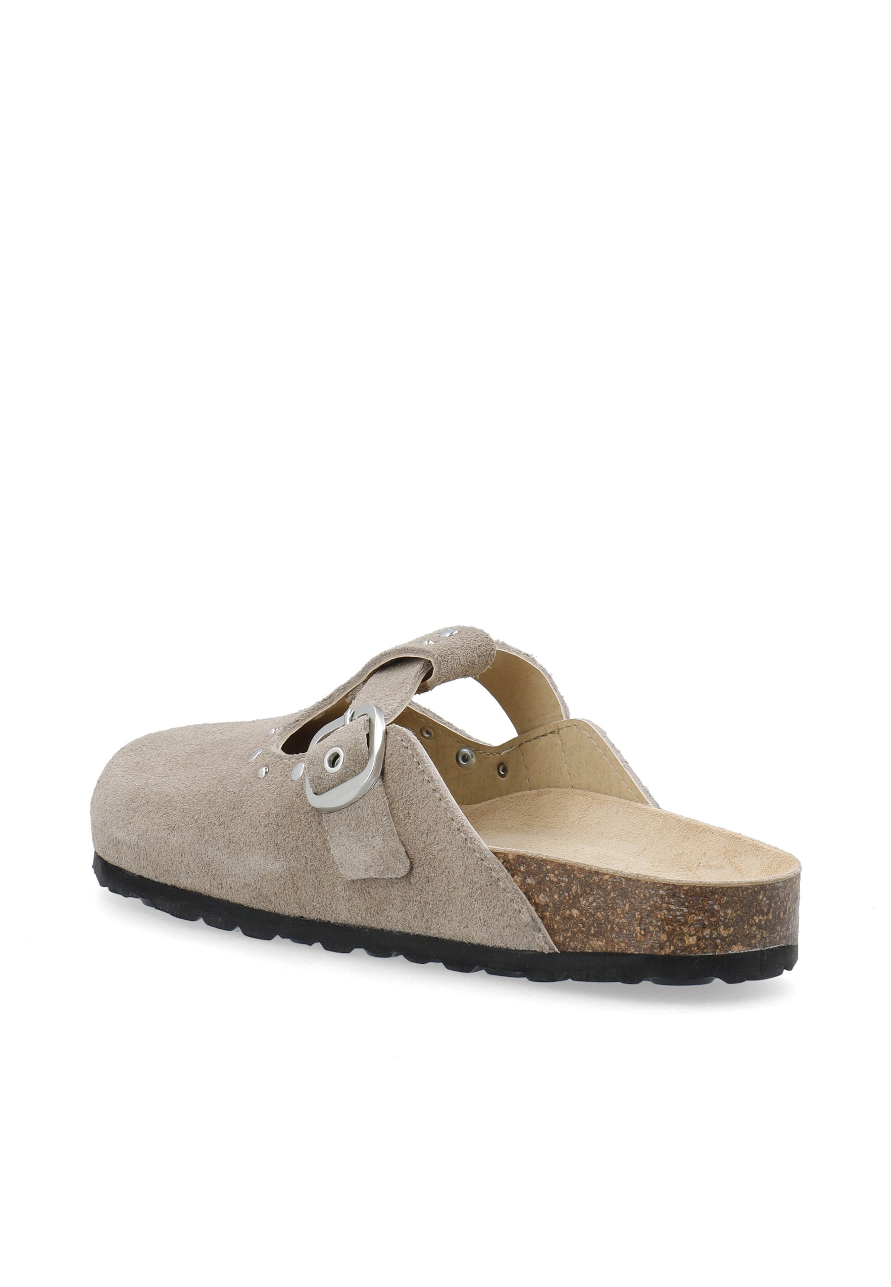 Biamiami studded t-strap mule suede - Sand