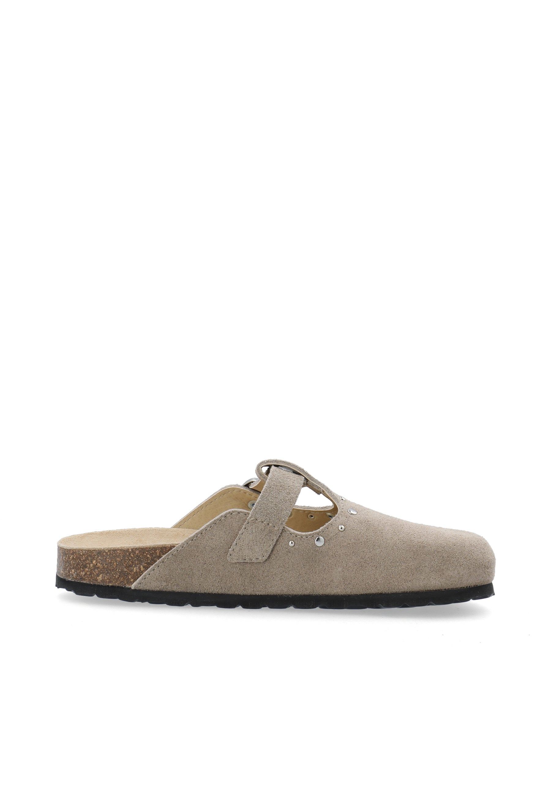 Biamiami studded t-strap mule suede - Sand