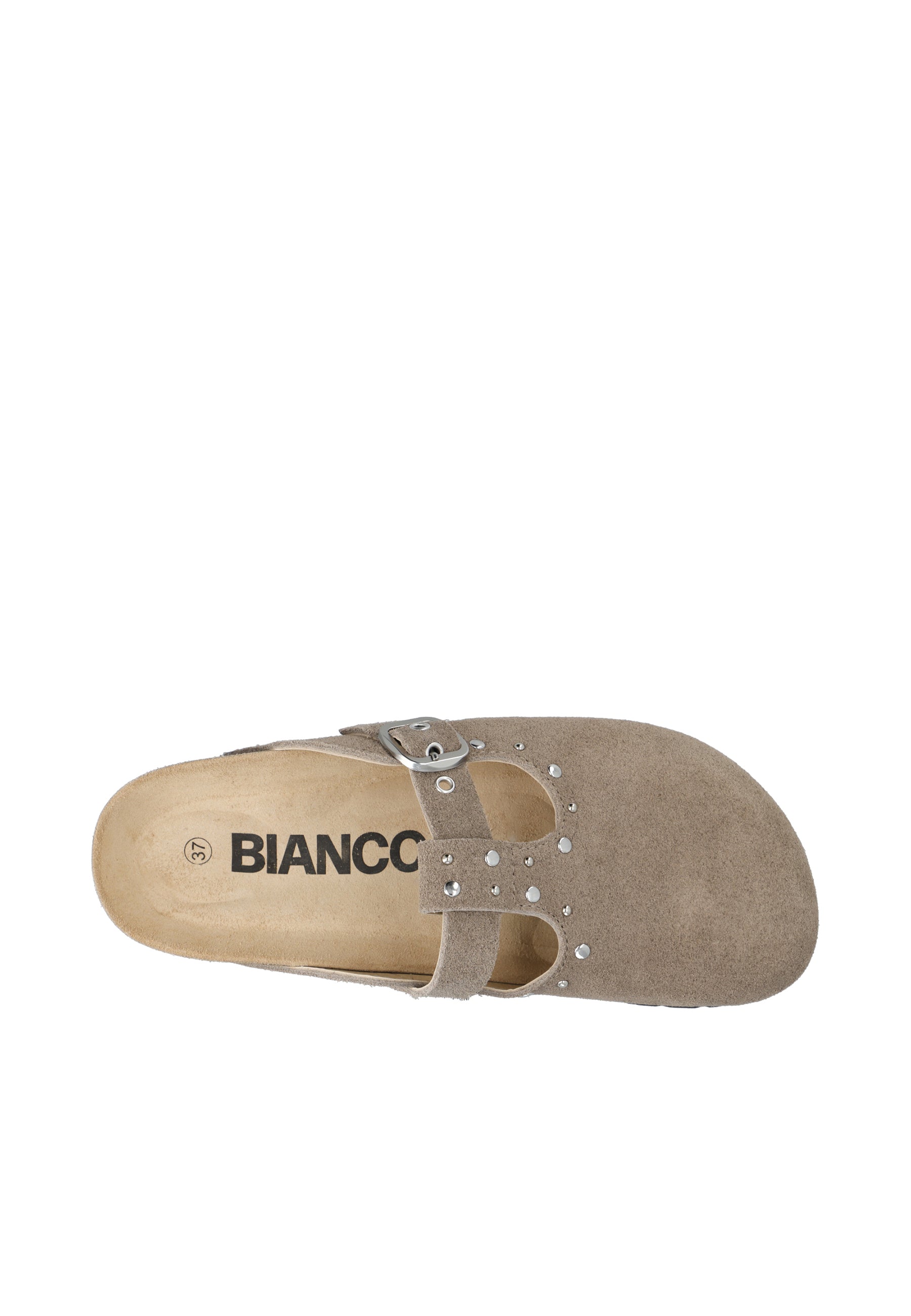 Biamiami studded t-strap mule suede - Sand