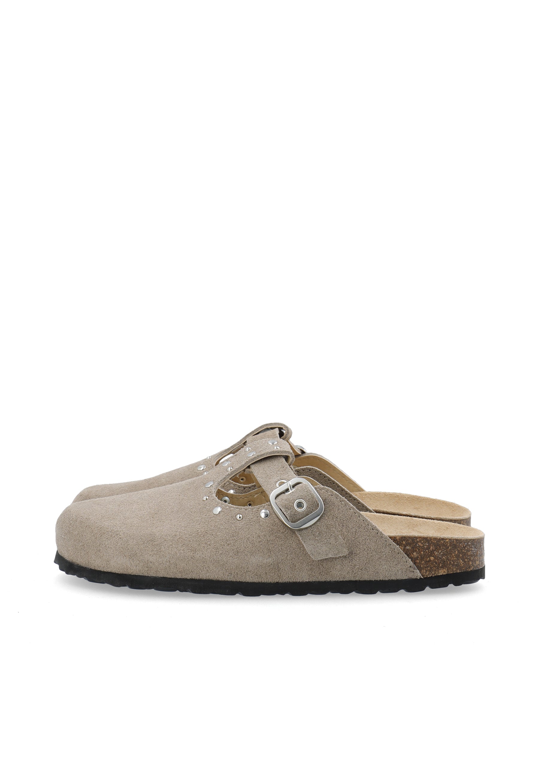 Biamiami studded t-strap mule suede - Sand