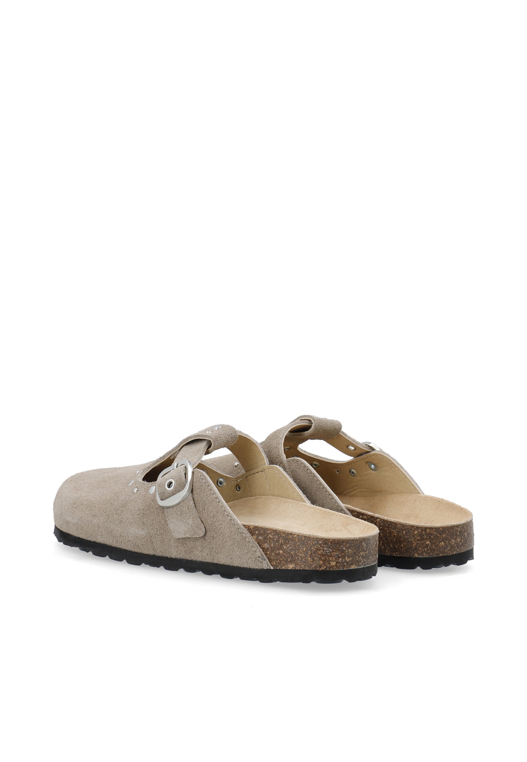 Biamiami studded t-strap mule suede - Sand