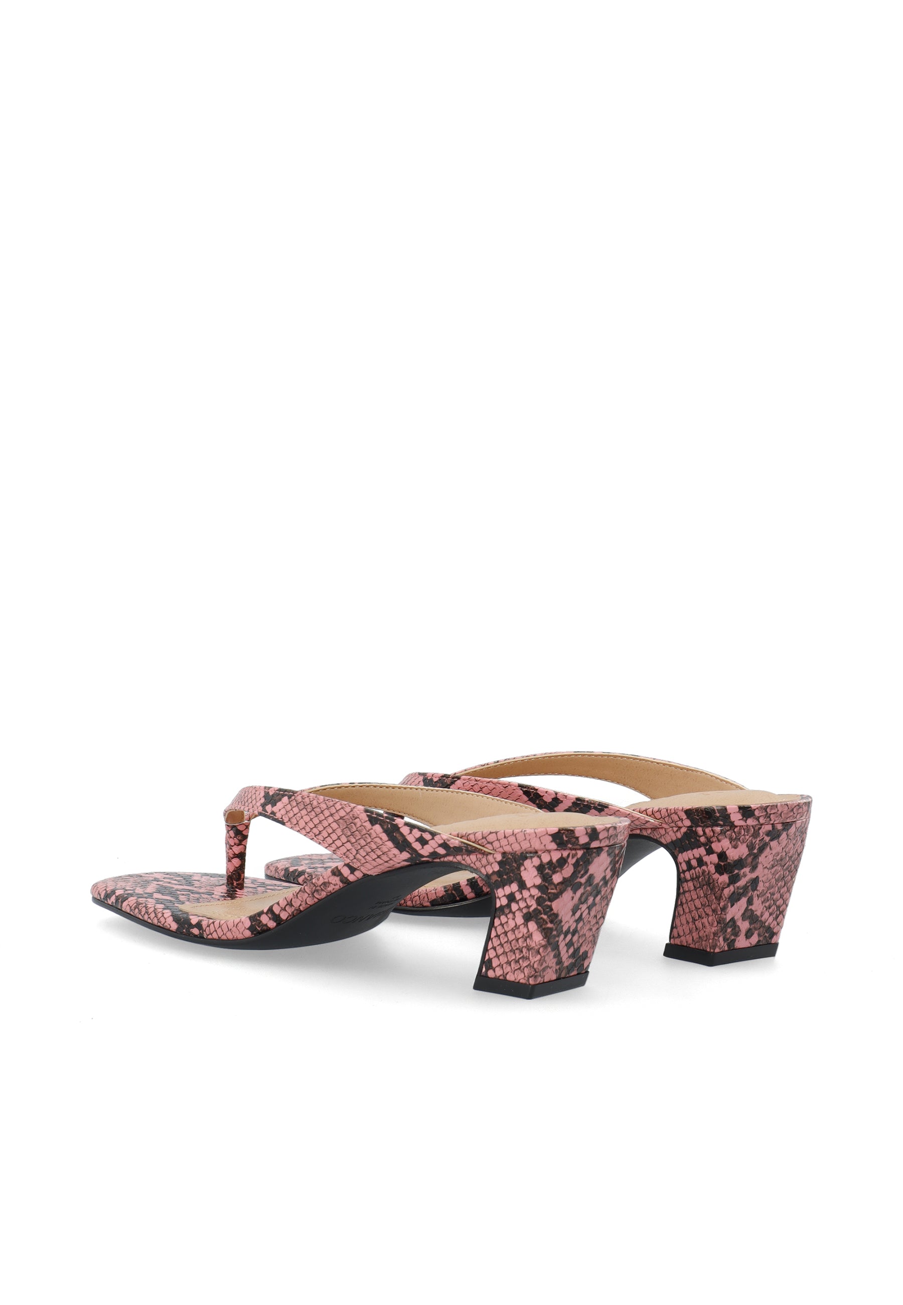 Biaspice toe post faux leather - Pink snake
