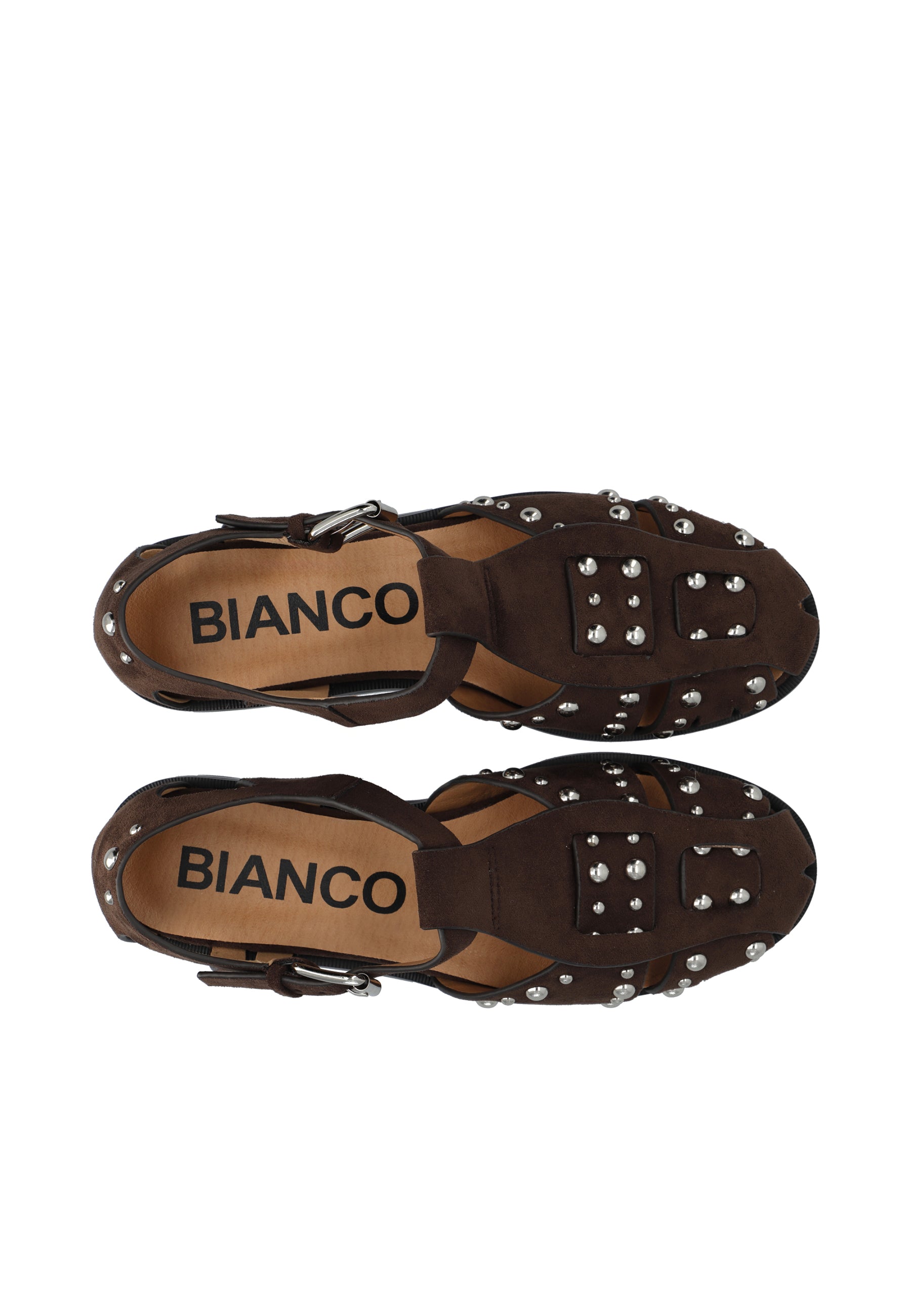 Biahelen Studded Fisherman Sandal Faux Suede - Brown