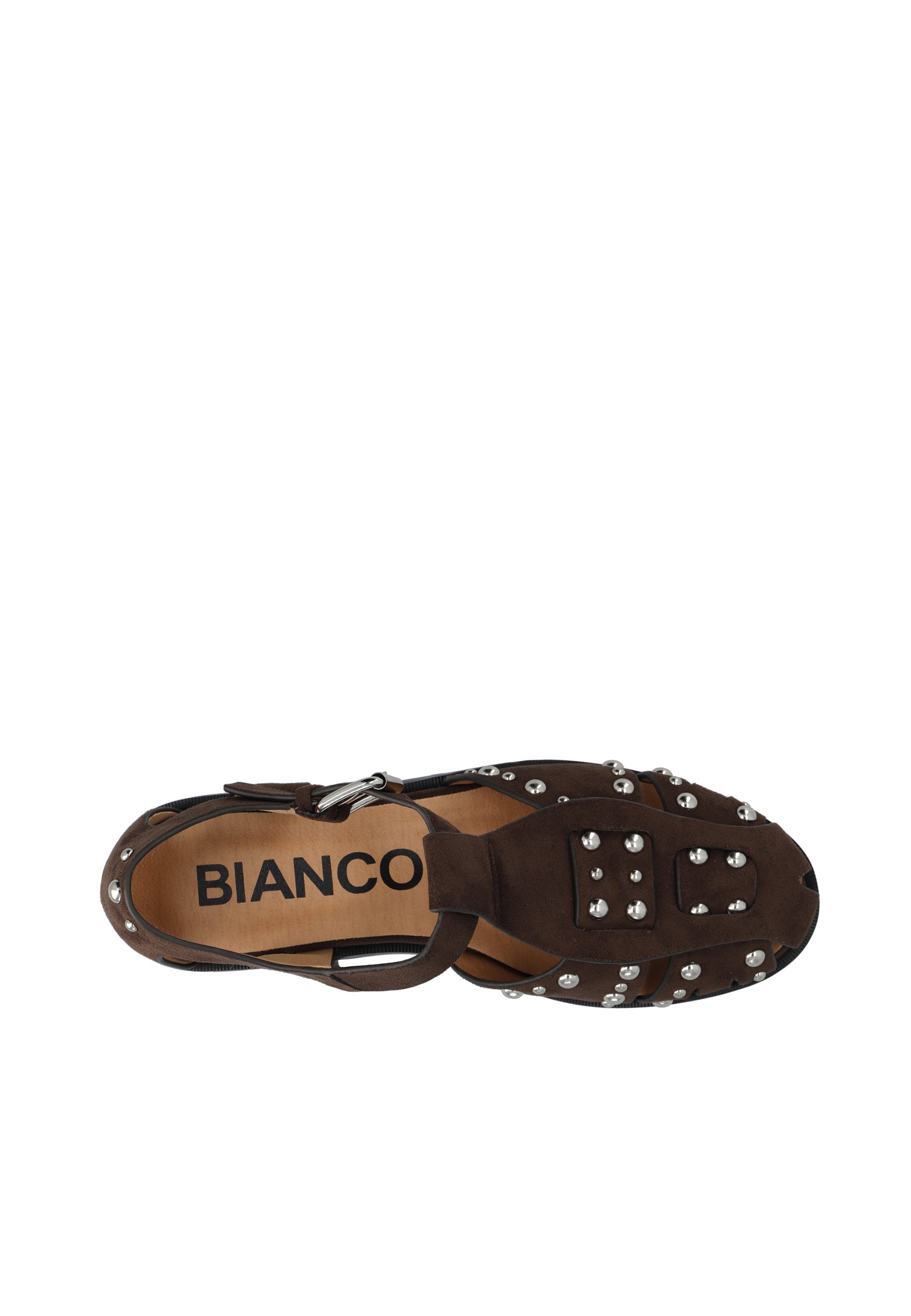 Biahelen Studded Fisherman Sandal Faux Suede - Brown