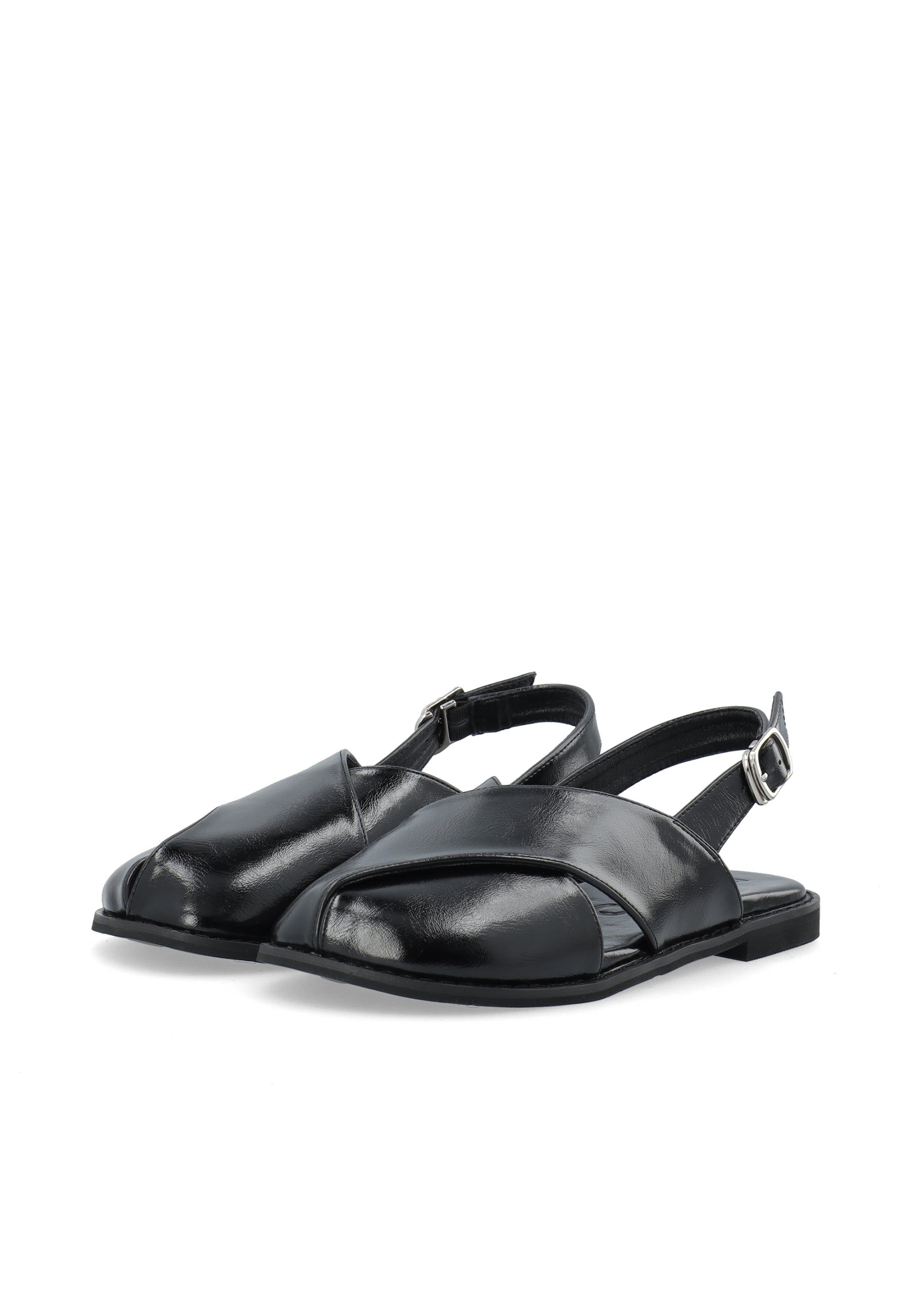Bialemon cross mule slingback faux leather - Black