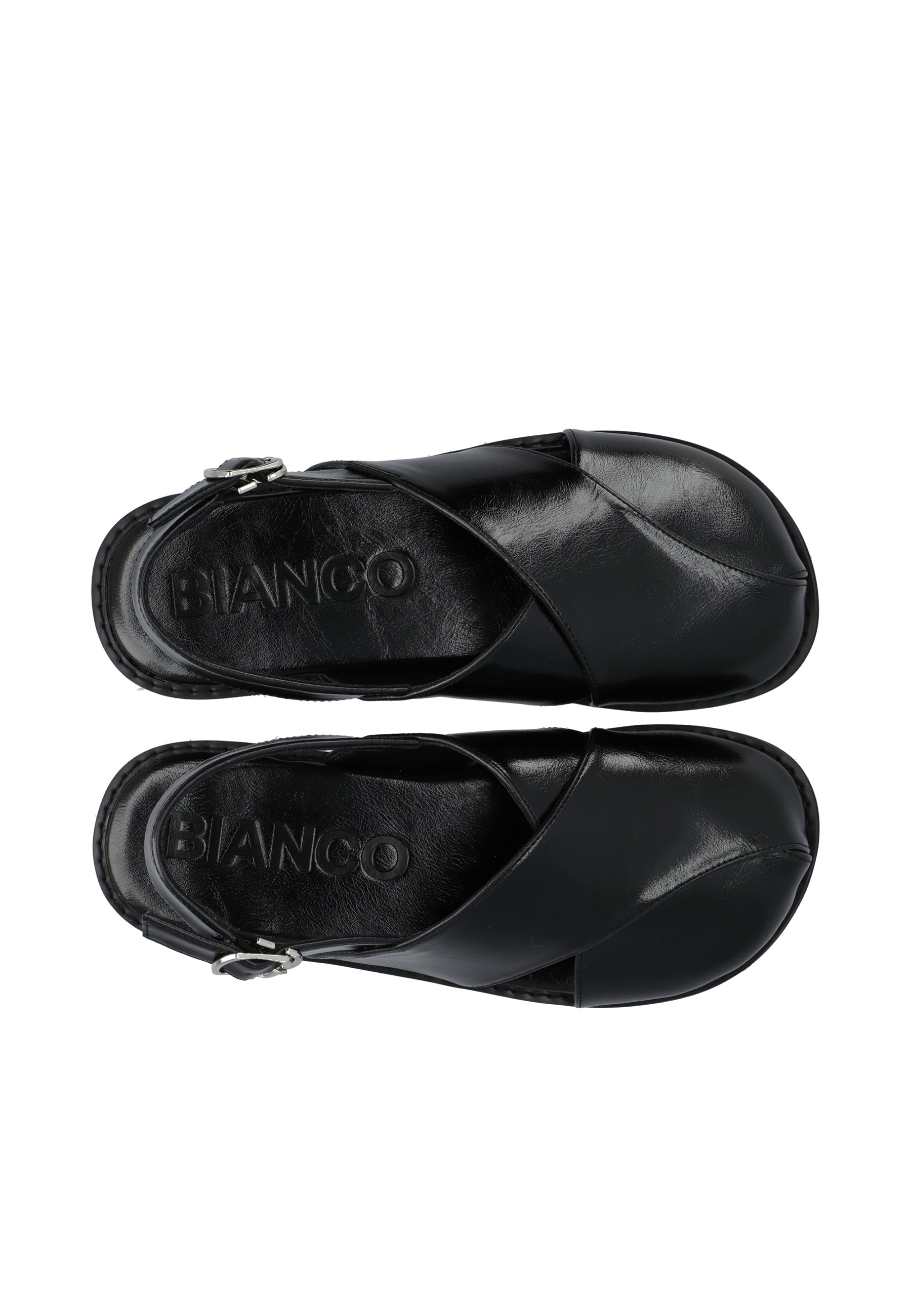 Bialemon cross mule slingback faux leather - Black