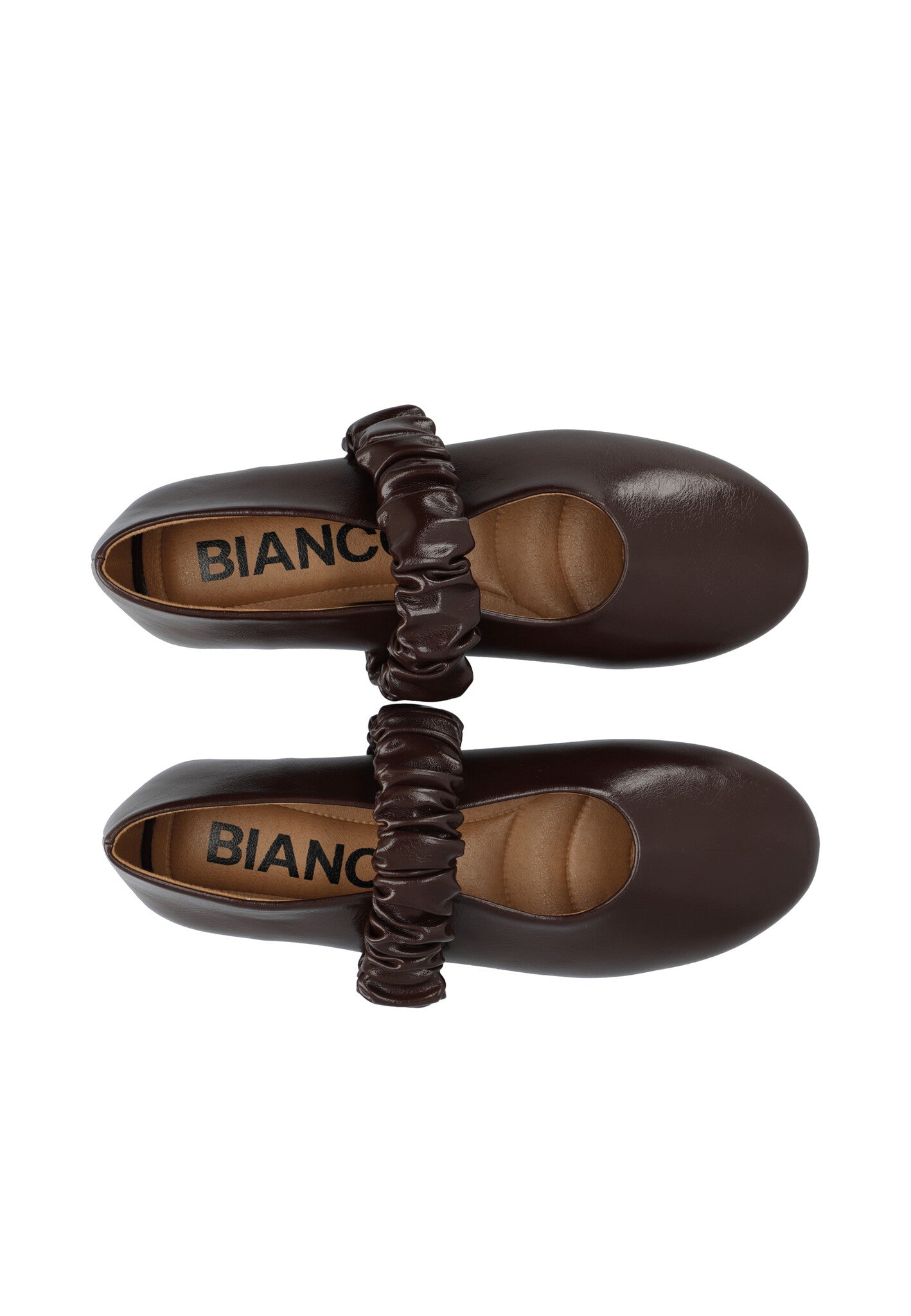 Bialuna Scrunchie ballerina's van imitatieleer - Bruin