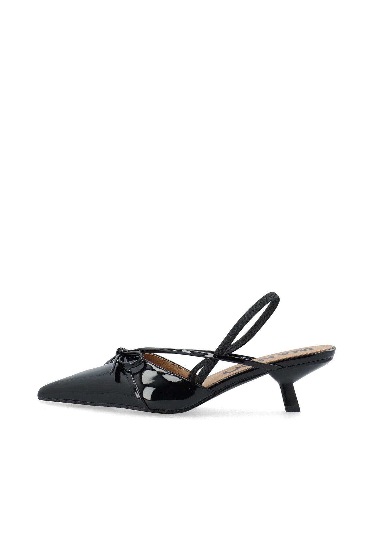Biakristin Kitten Heel Bow Slingback Kunstleer - Zwart