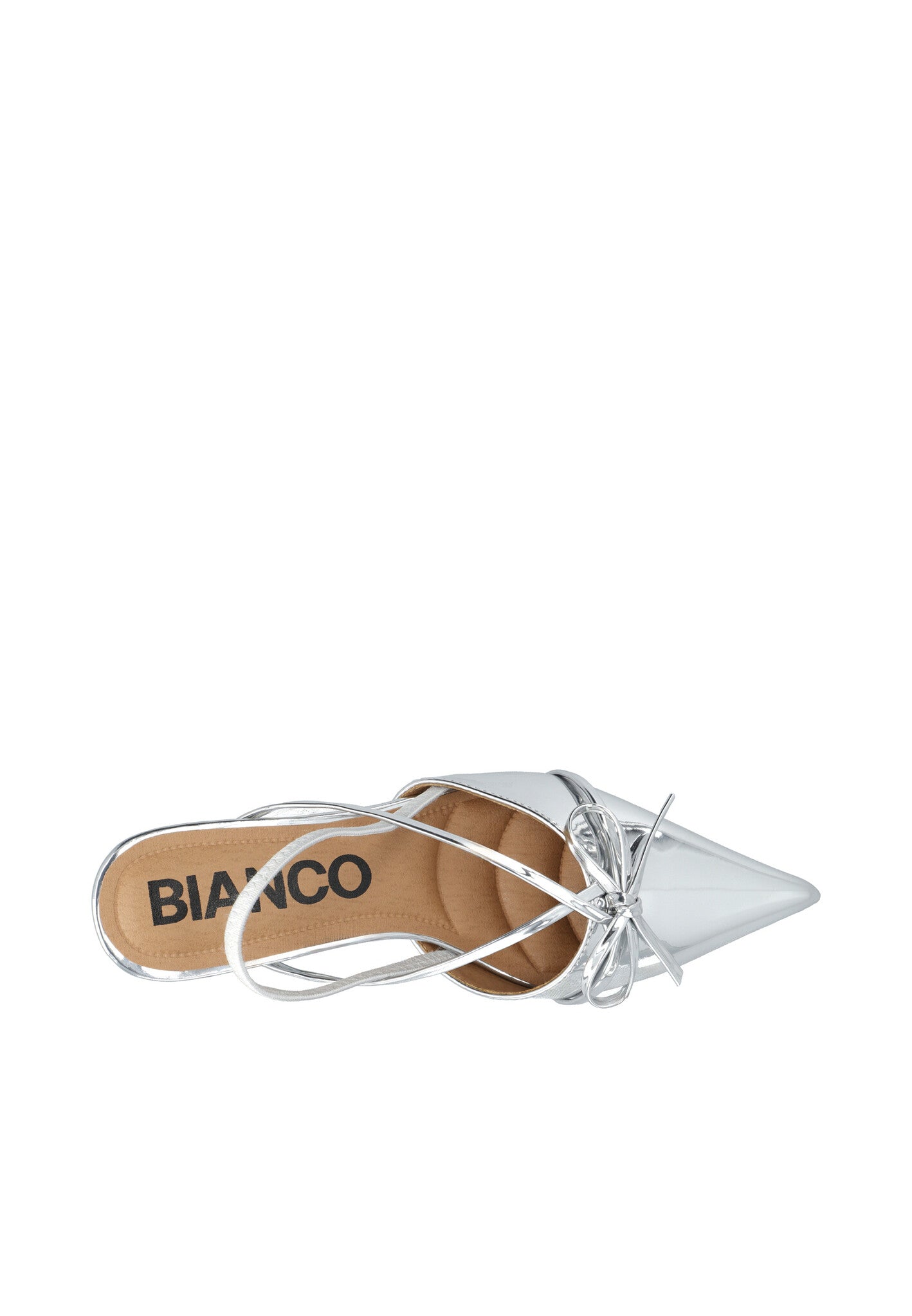 Biakristin Kitten Heel Bow Slingback Kunstleer - Zilver
