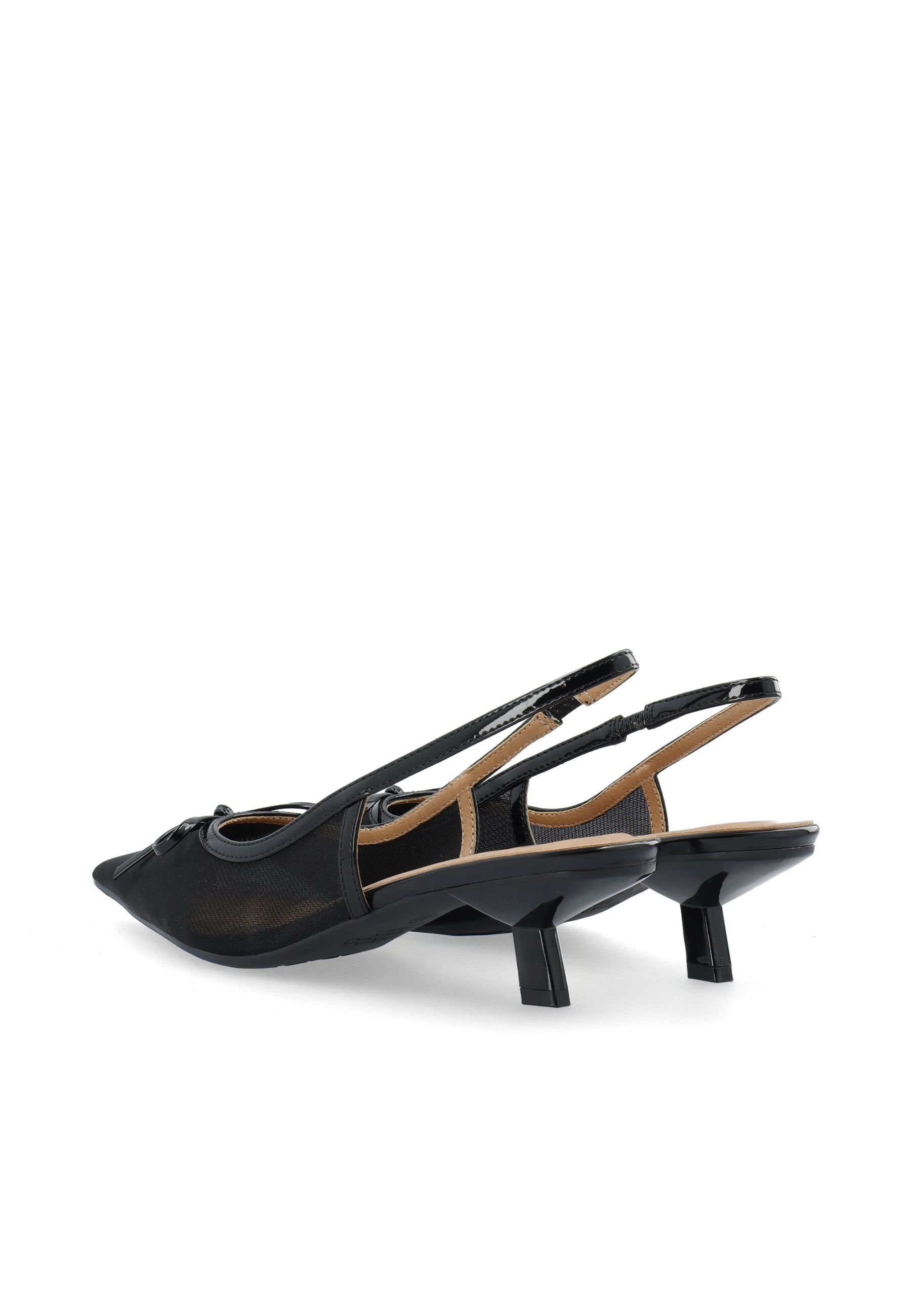 Biakristin kitten heel bow mesh - Black