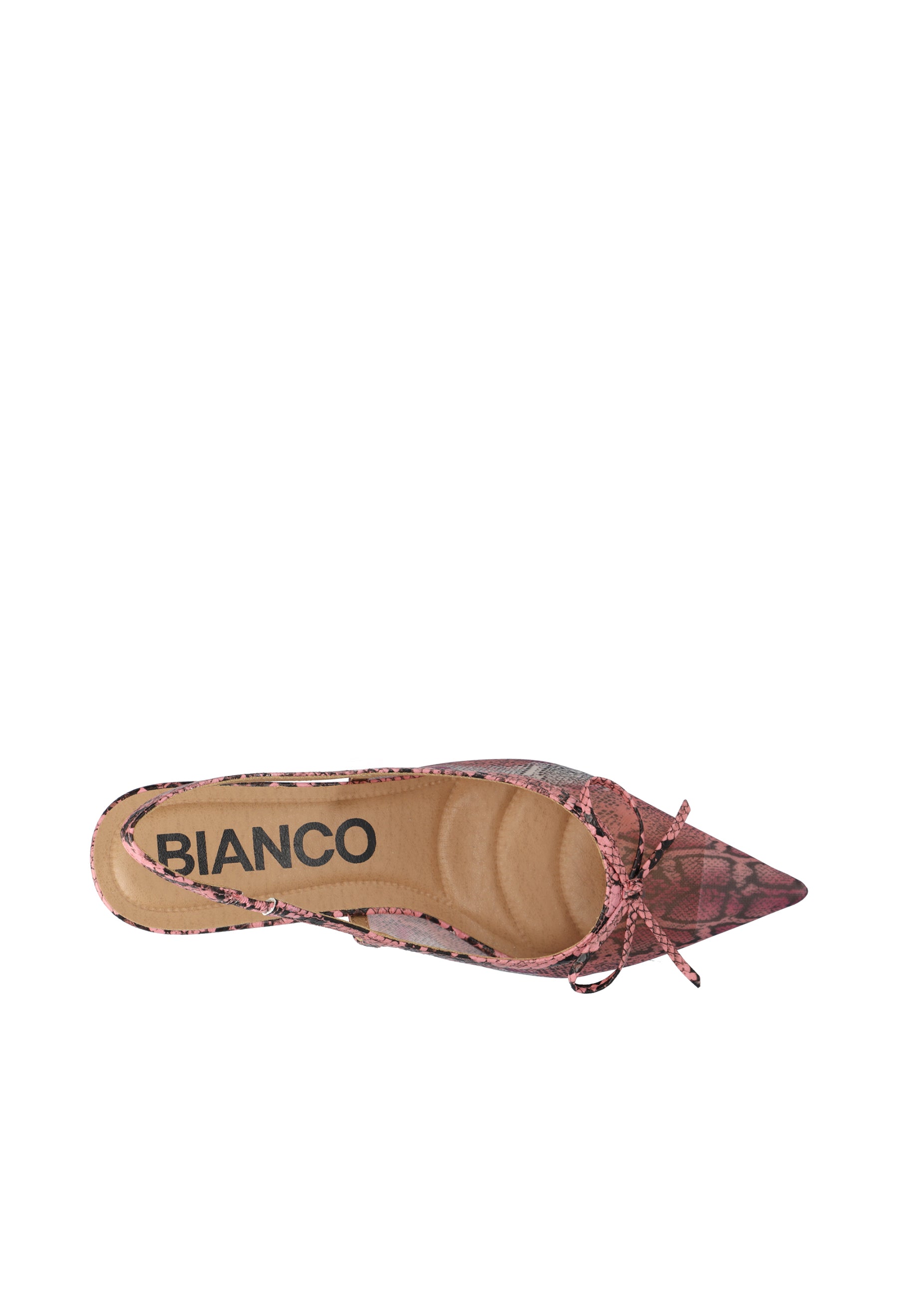 Biakristin kitten heel bow mesh - Snake pink