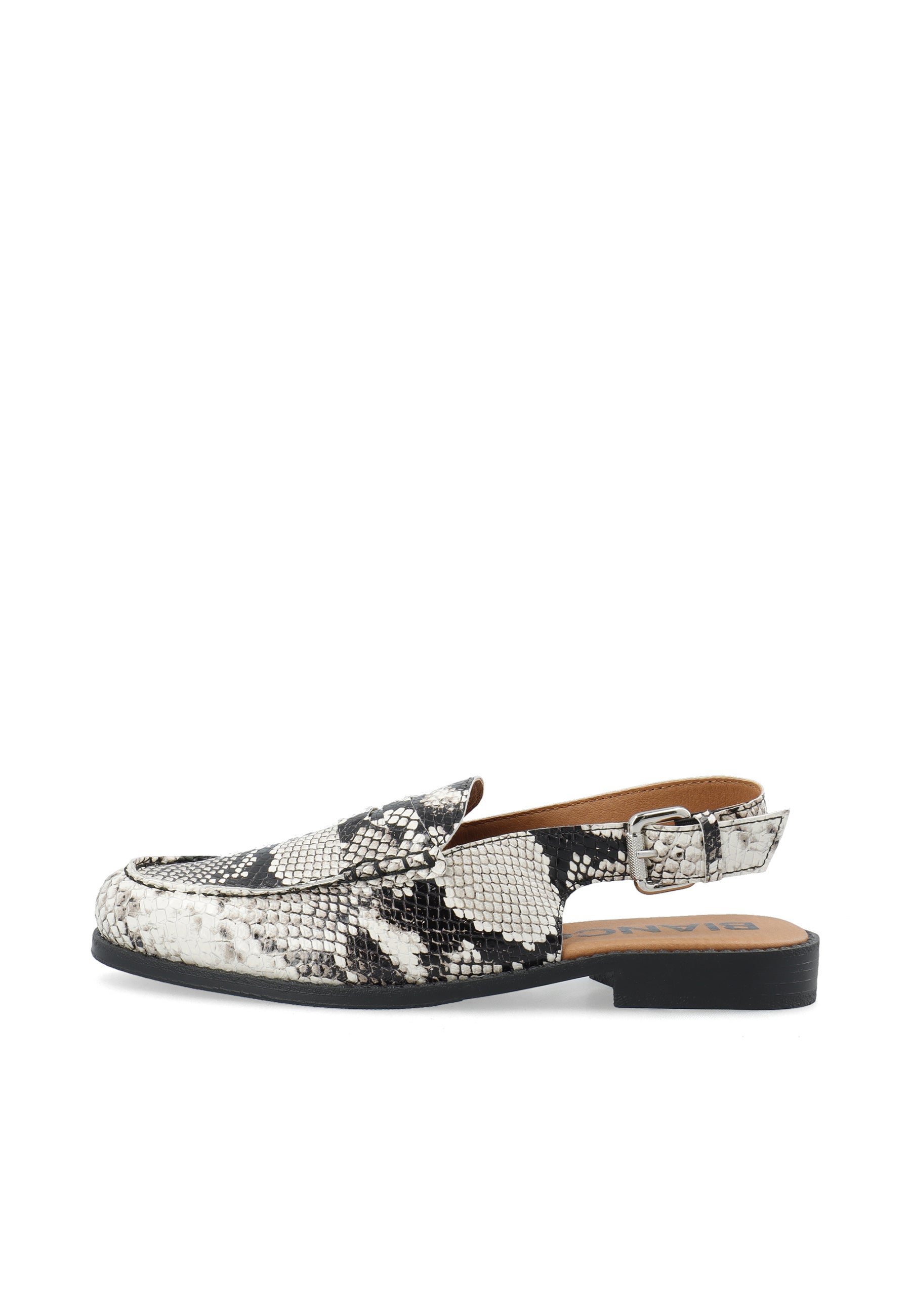 Biapop slingback loafer snake leather - White snake