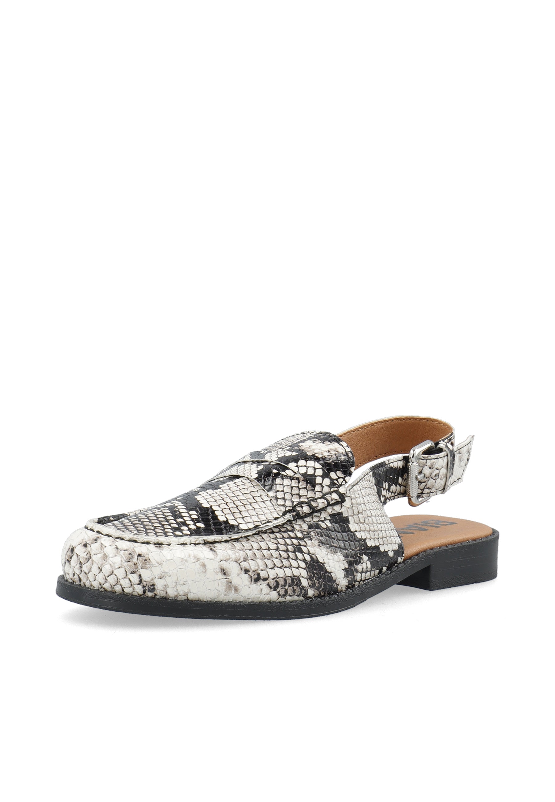 Biapop slingback loafer snake leather - White snake