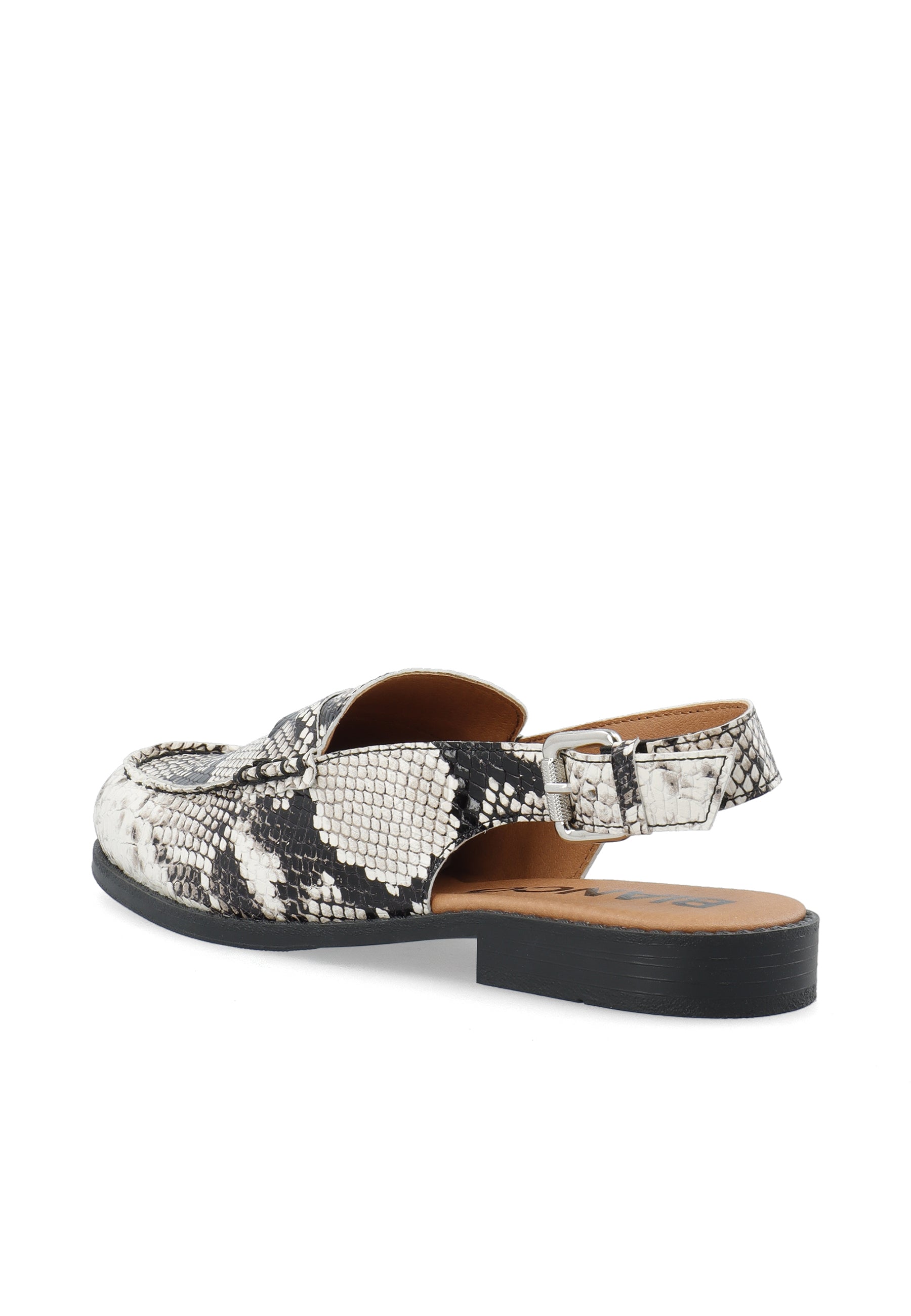 Biapop slingback loafer snake leather - White snake