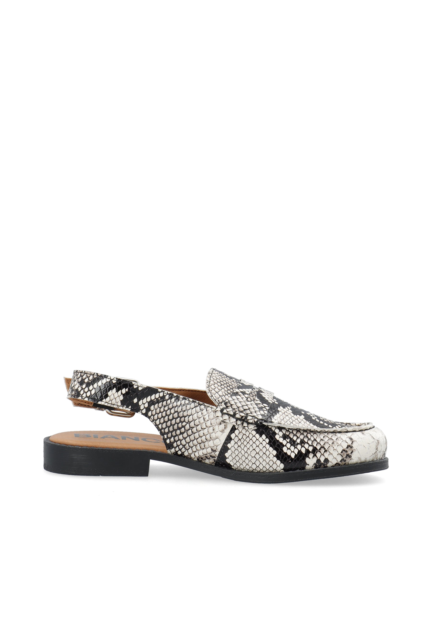 Biapop slingback loafer snake leather - White snake