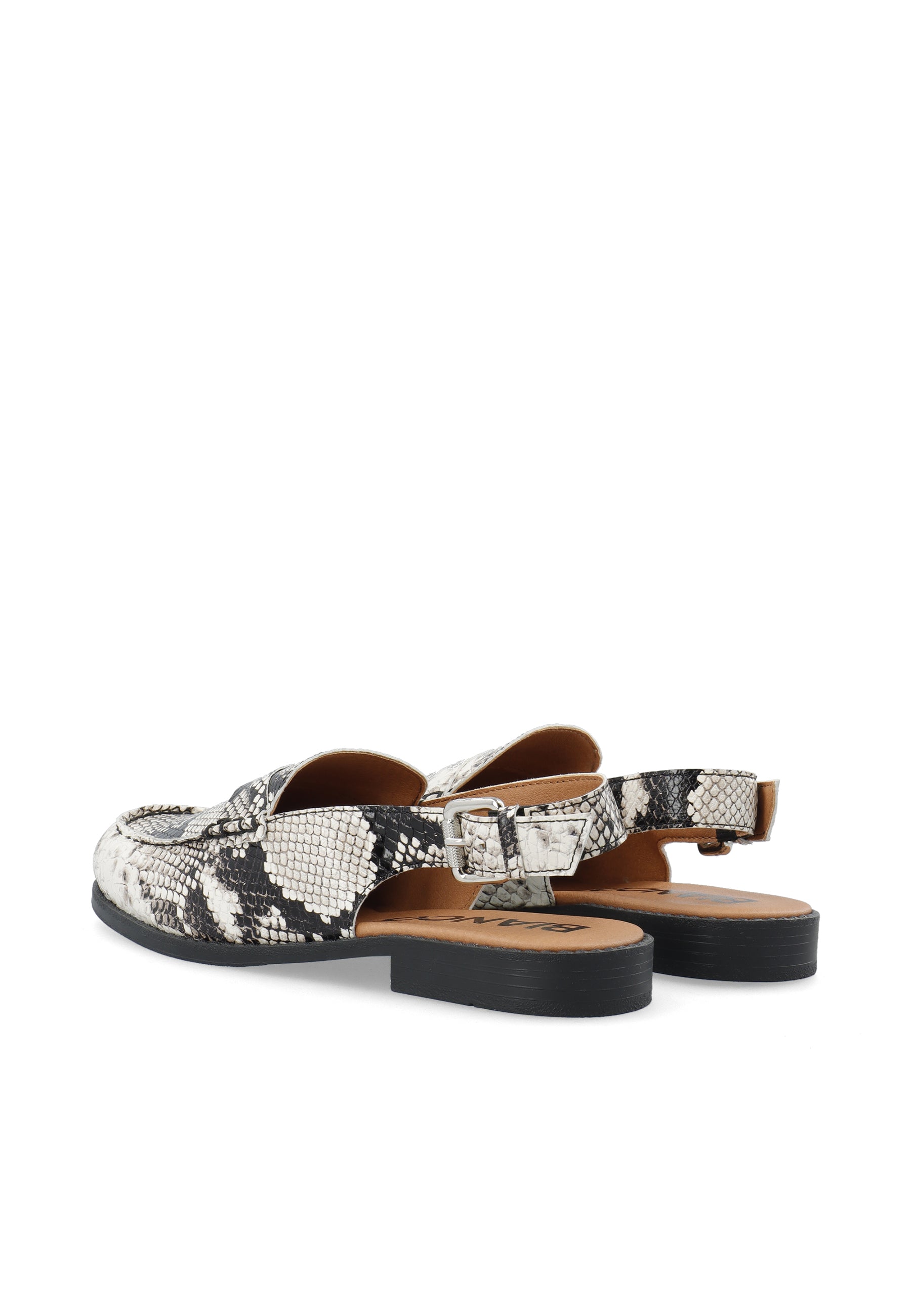 Biapop slingback loafer snake leather - White snake