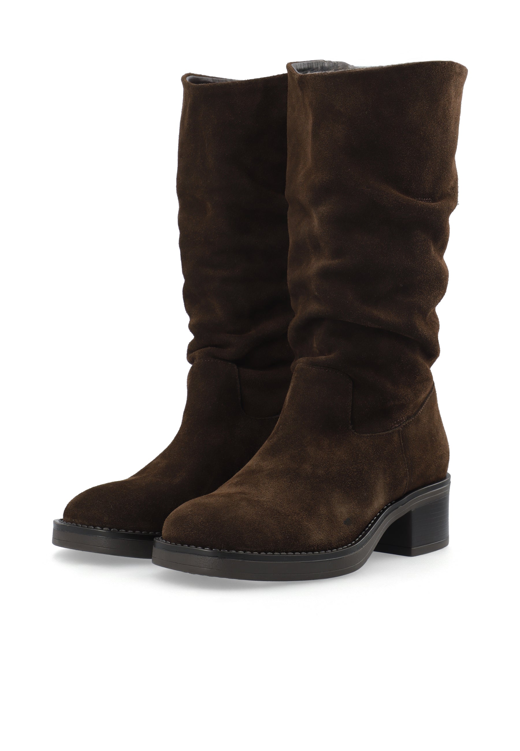Biamary slouchy pull on boot suede - Brown