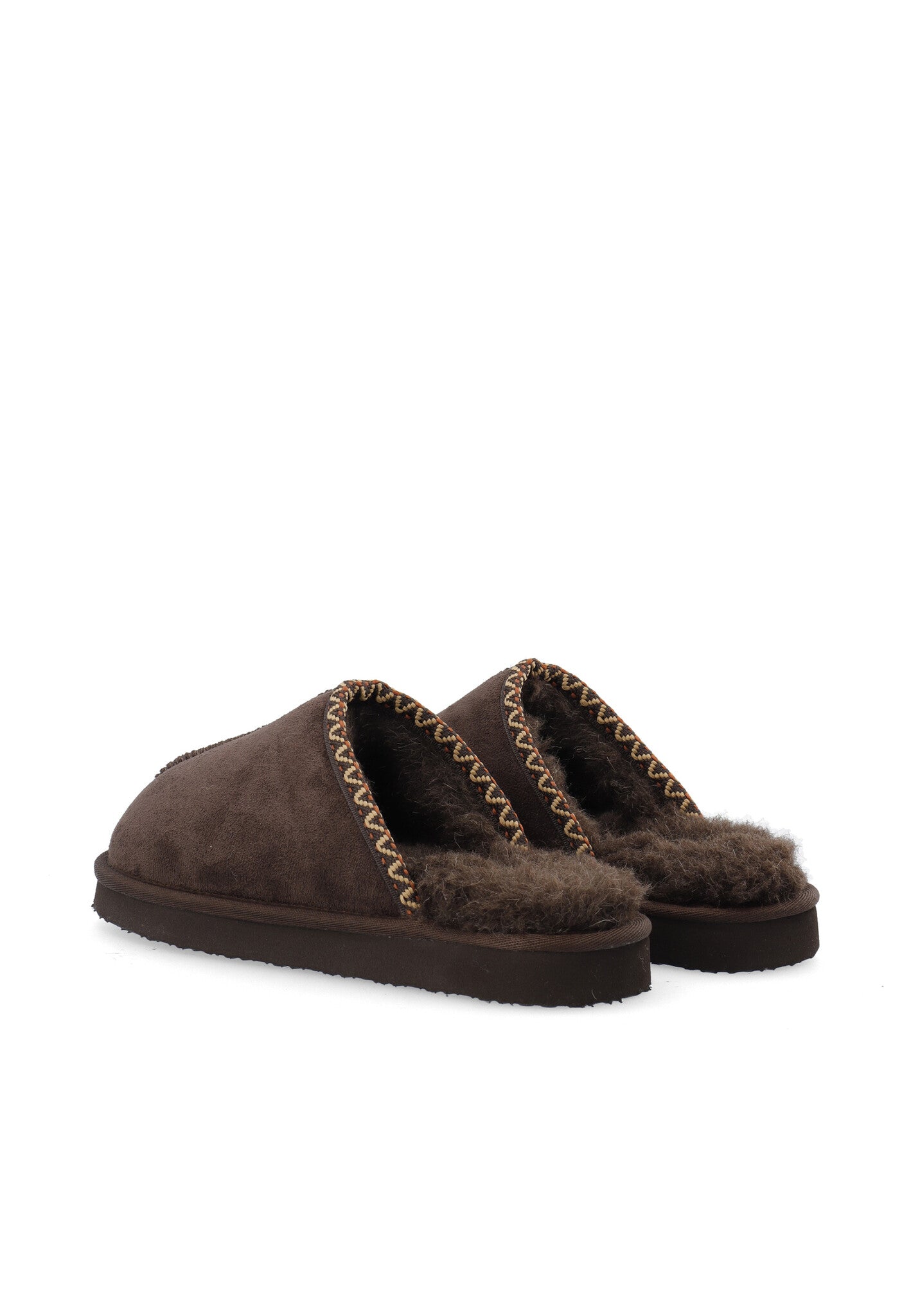 Biasweetie slipper met bies - Donkerbruin