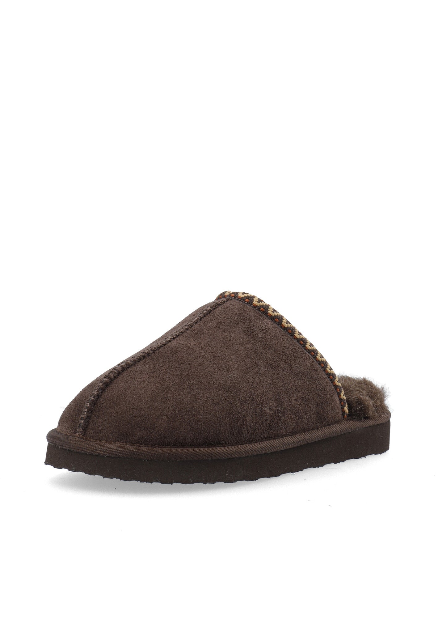 Biasweetie slipper met bies - Donkerbruin
