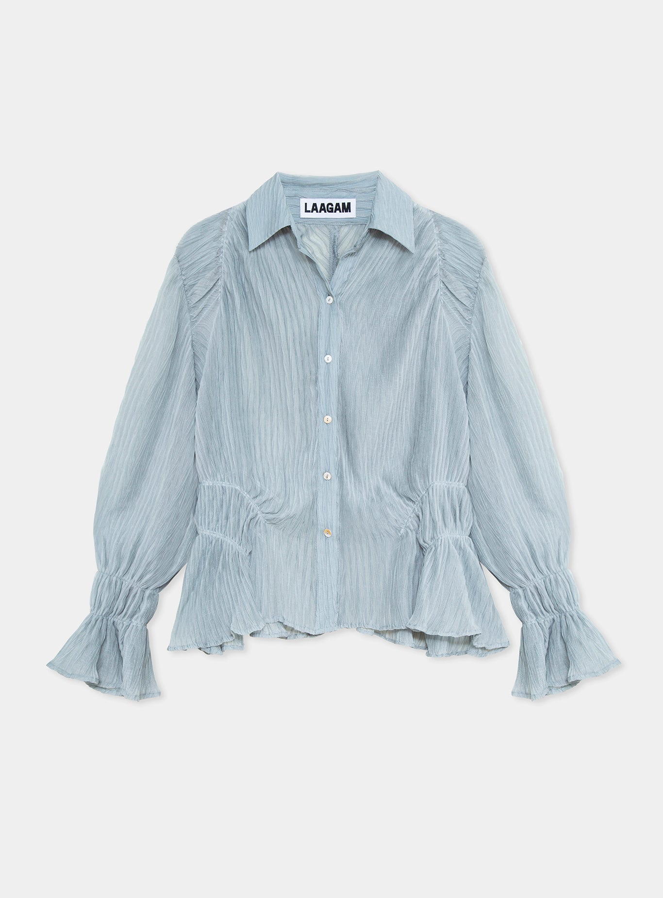 Naelia rushed shirt - Light blue