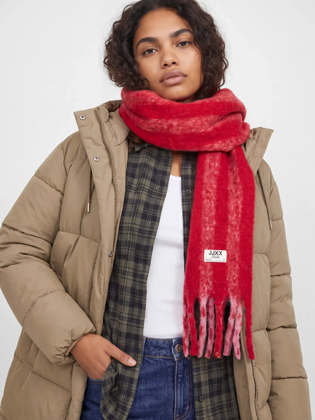 JXLESLIE SCARF ACC SN - SCARLET SAGE RED