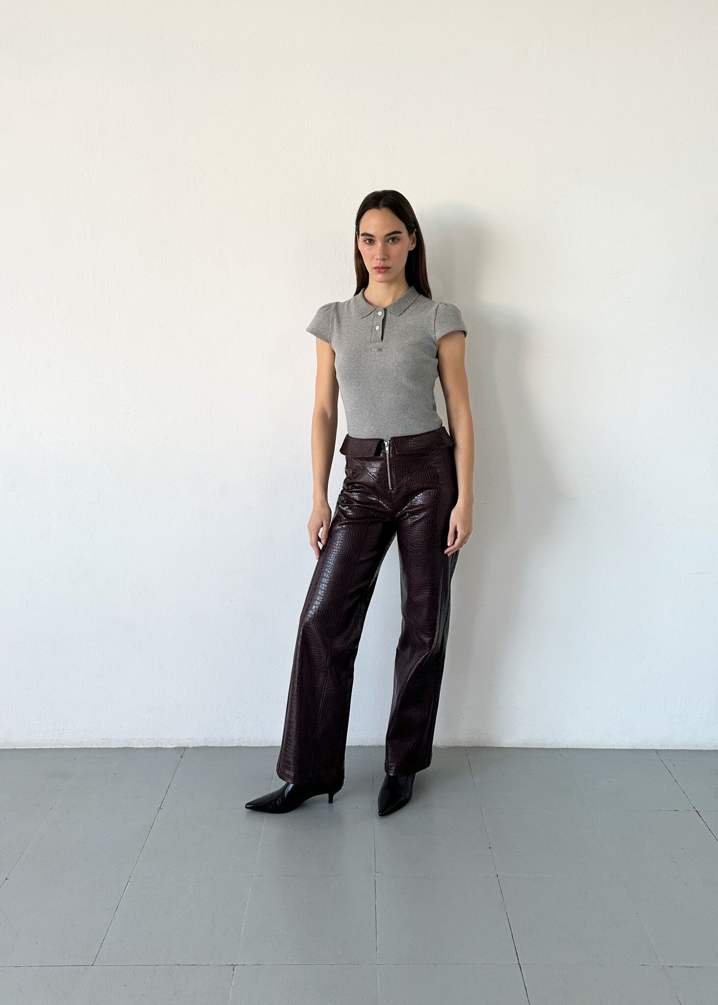 Horus textured pants - Burgundy