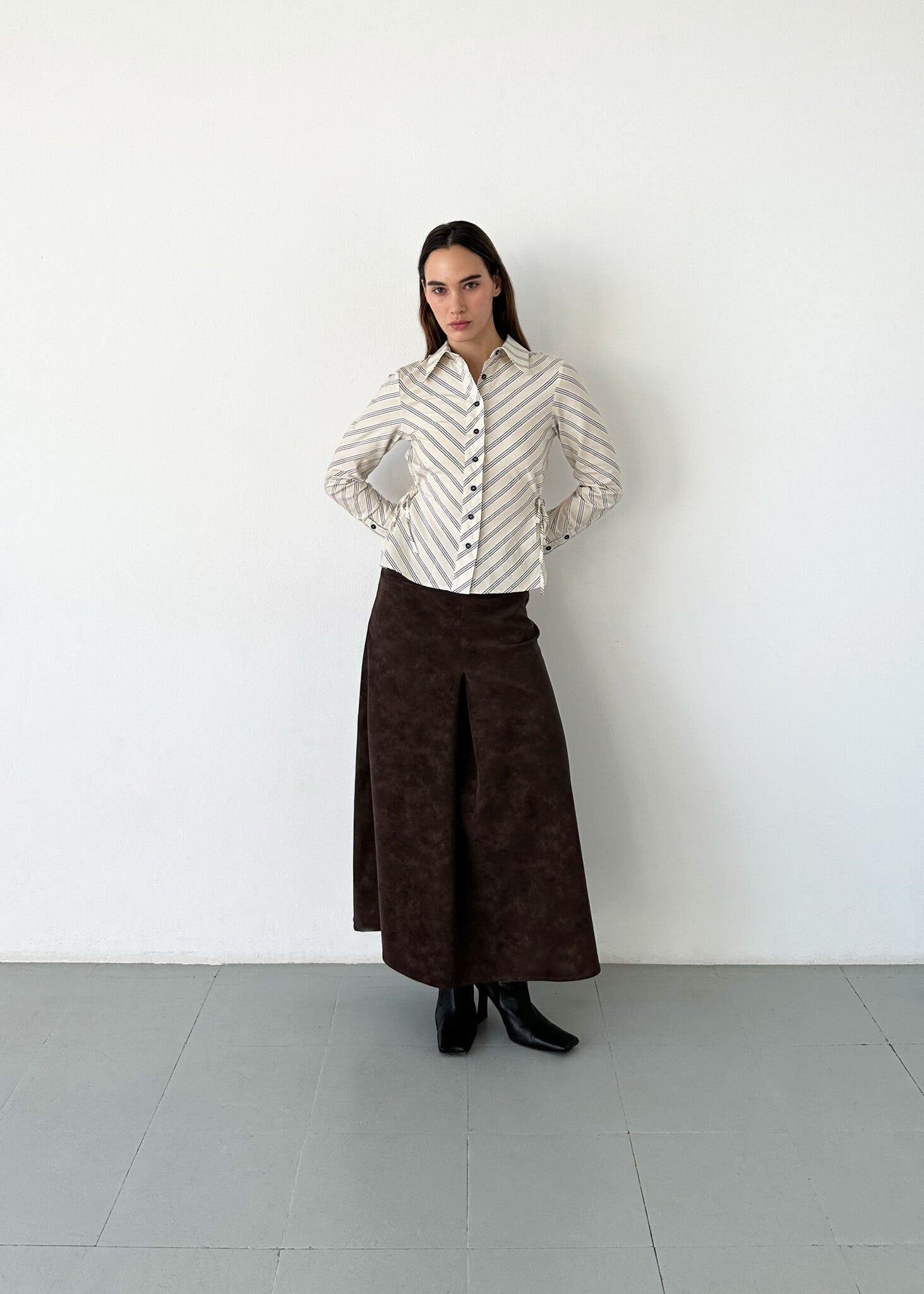 Opera black & white striped shirt