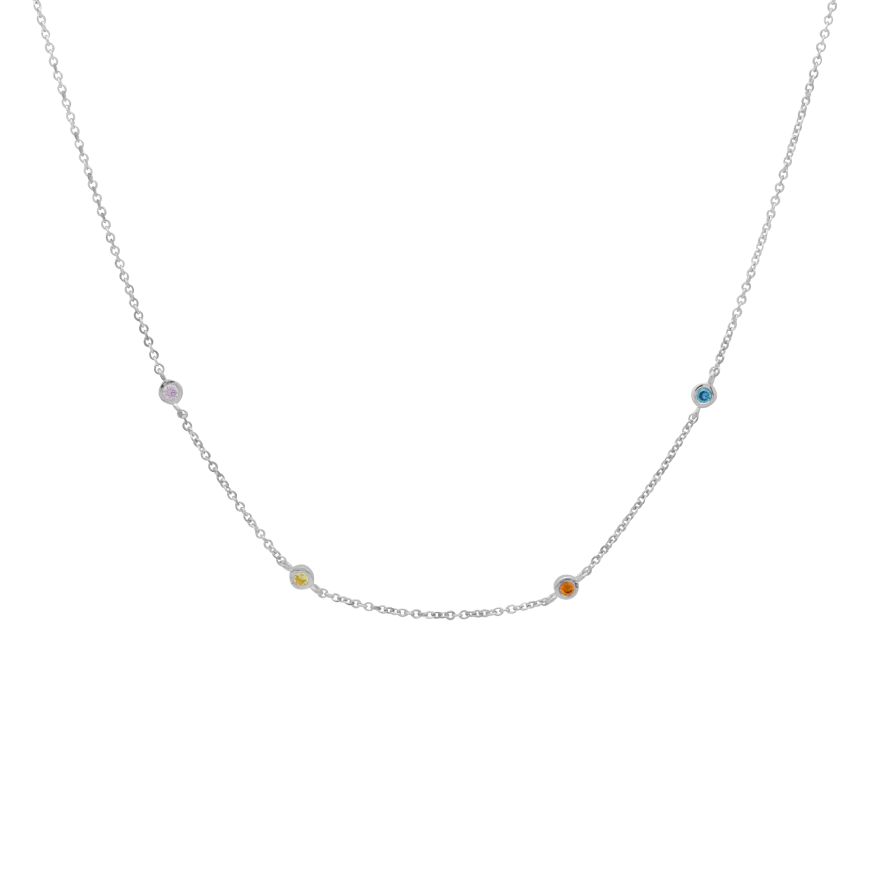 Confetti ketting - zilver
