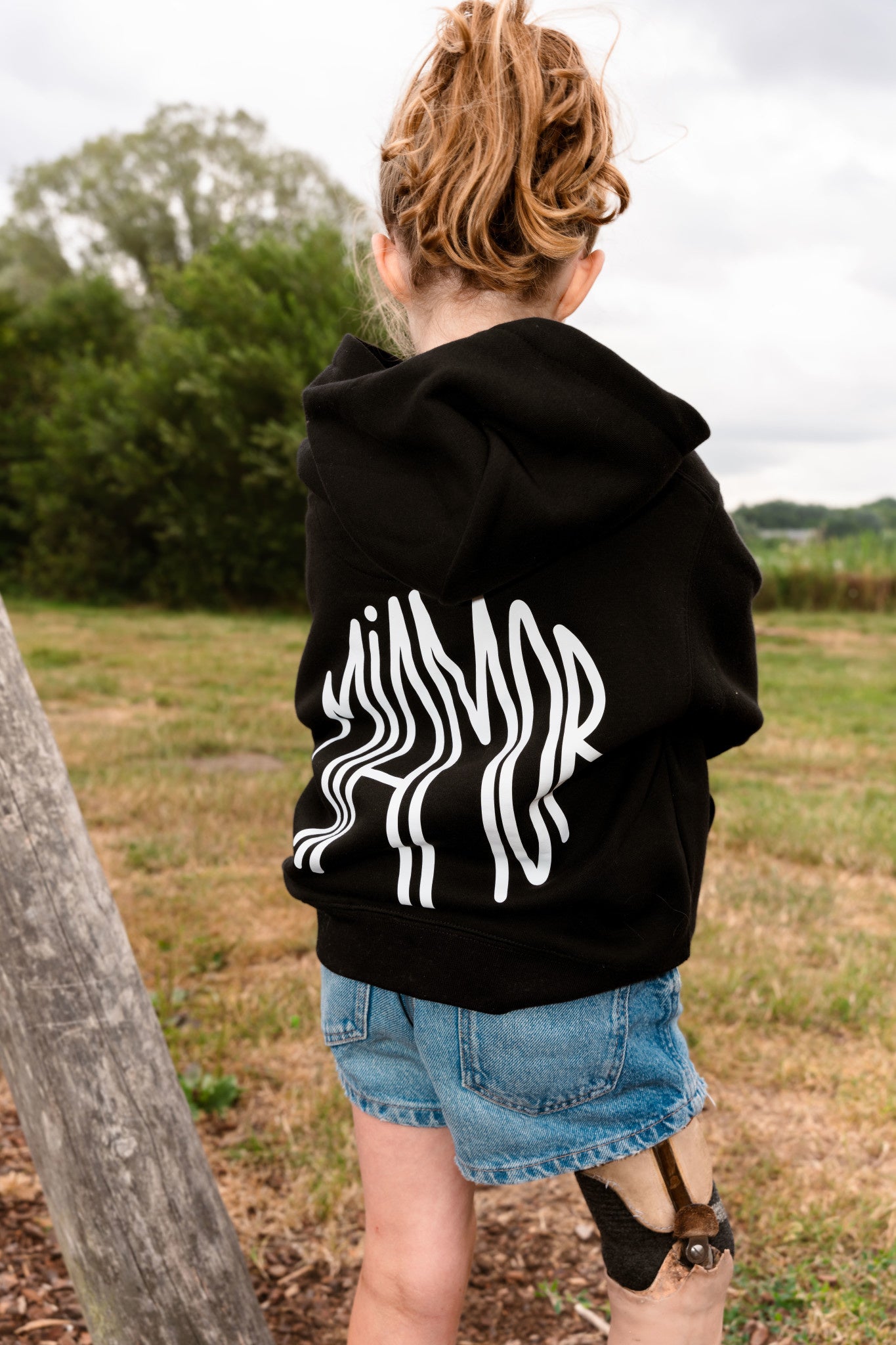 Mini sweat à capuche Miamor - noir et blanc