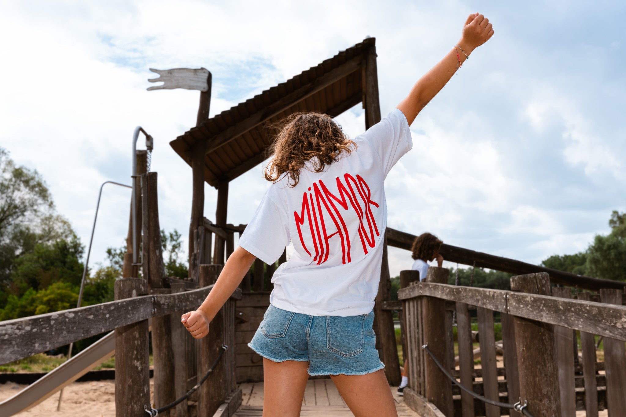 T-shirt blanc Mini Miamor - logo rouge