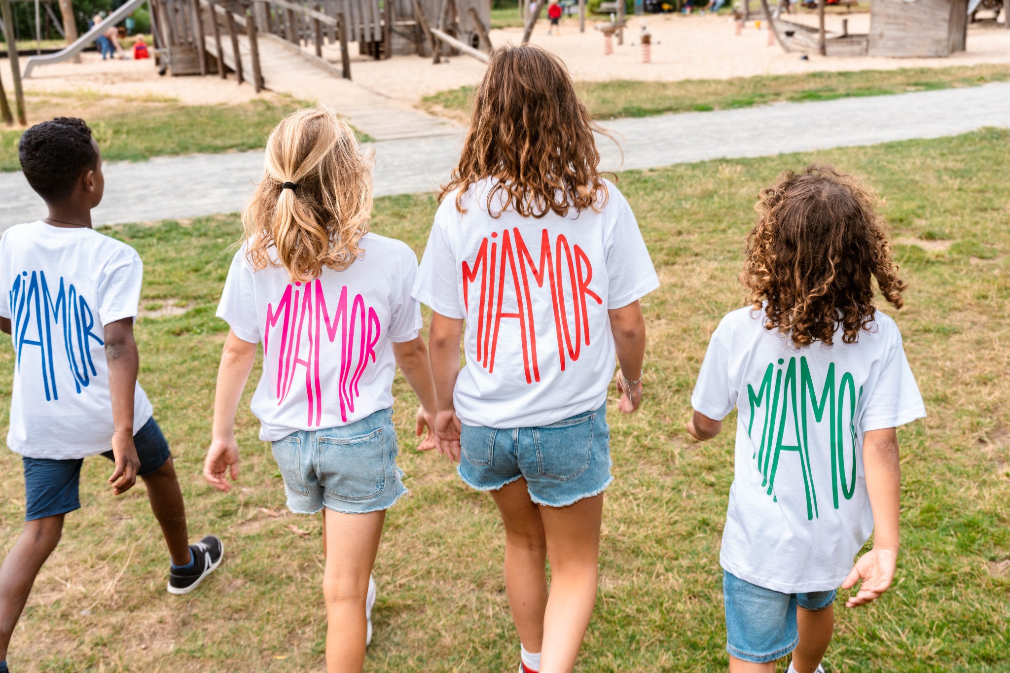 T-shirt blanc Mini Miamor - logo vert