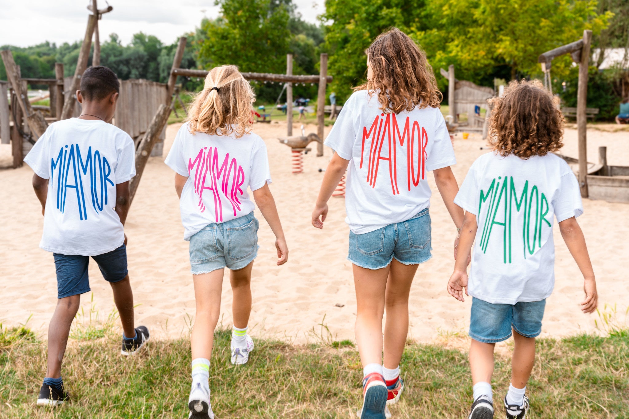T-shirt blanc Mini Miamor - logo rouge