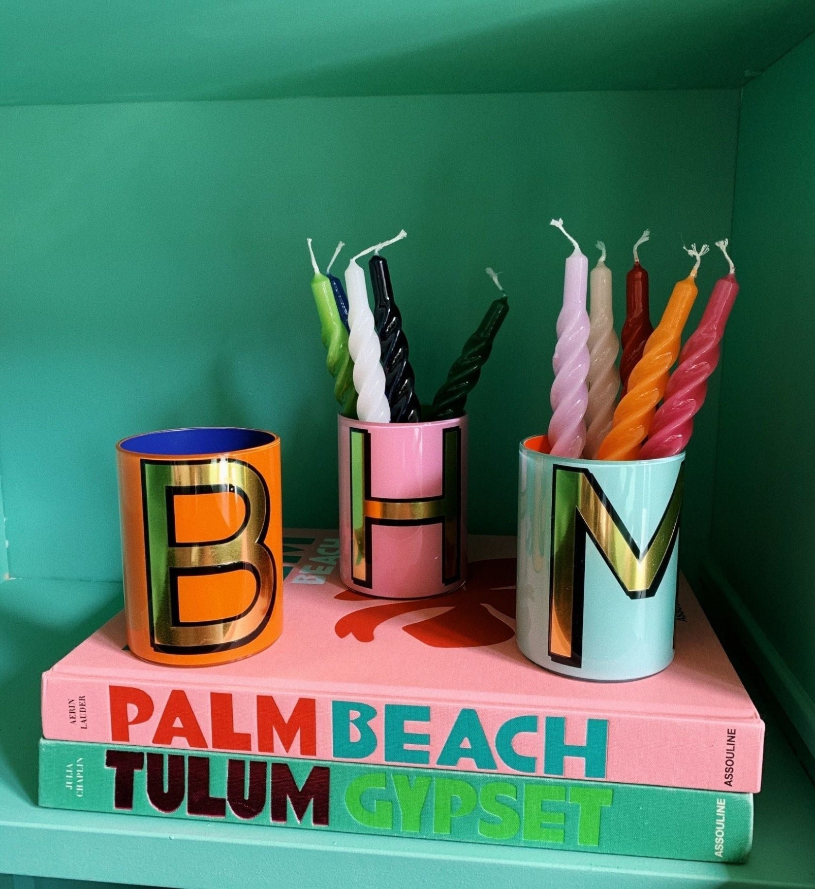 Gedraaide kaarsen - Mosgroen