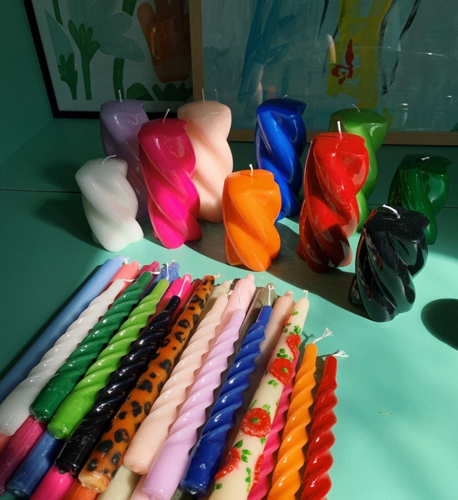 Short Twisted Blunt candle - Orange