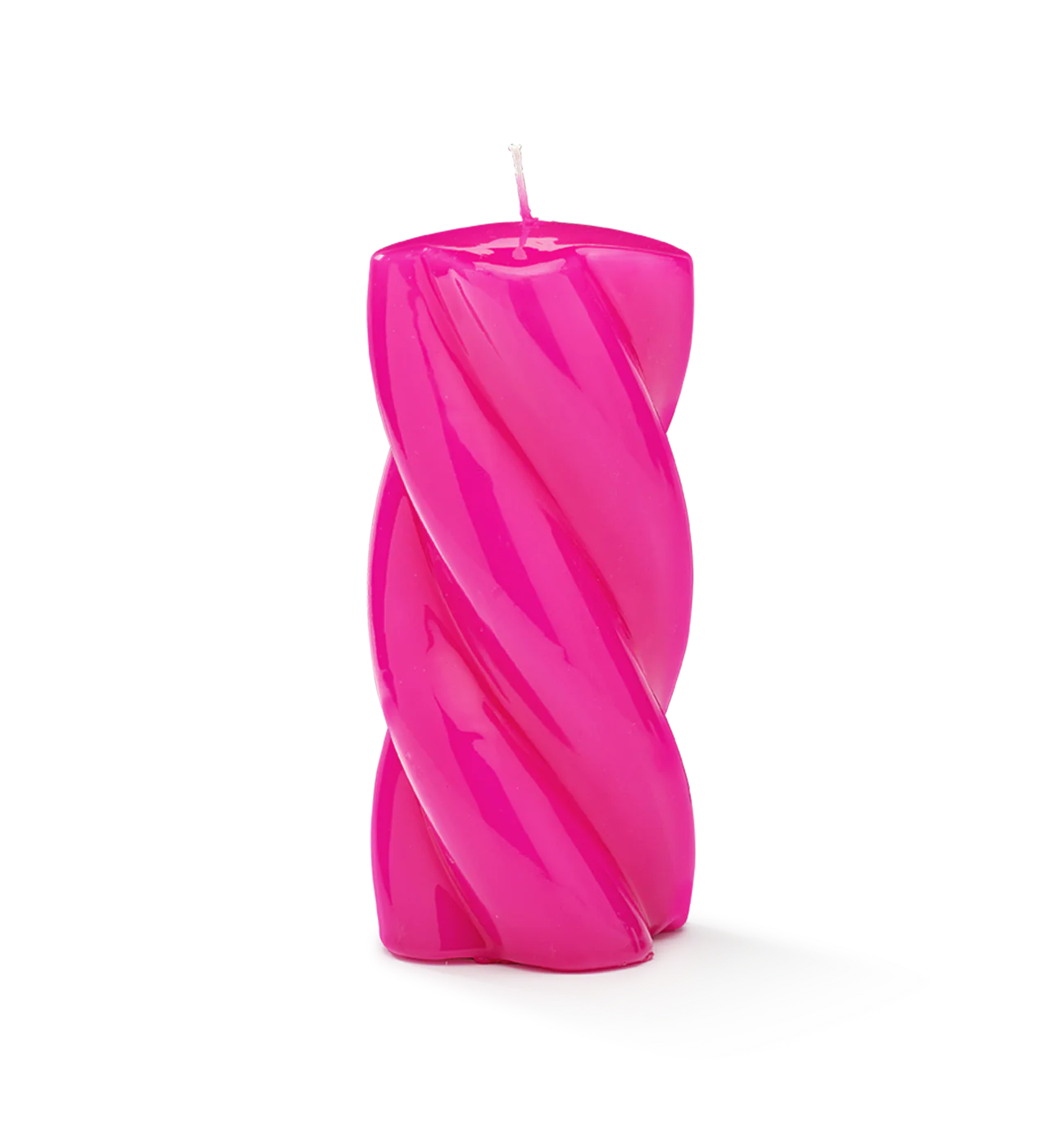 Long Twisted Blunt candle - Bright Pink