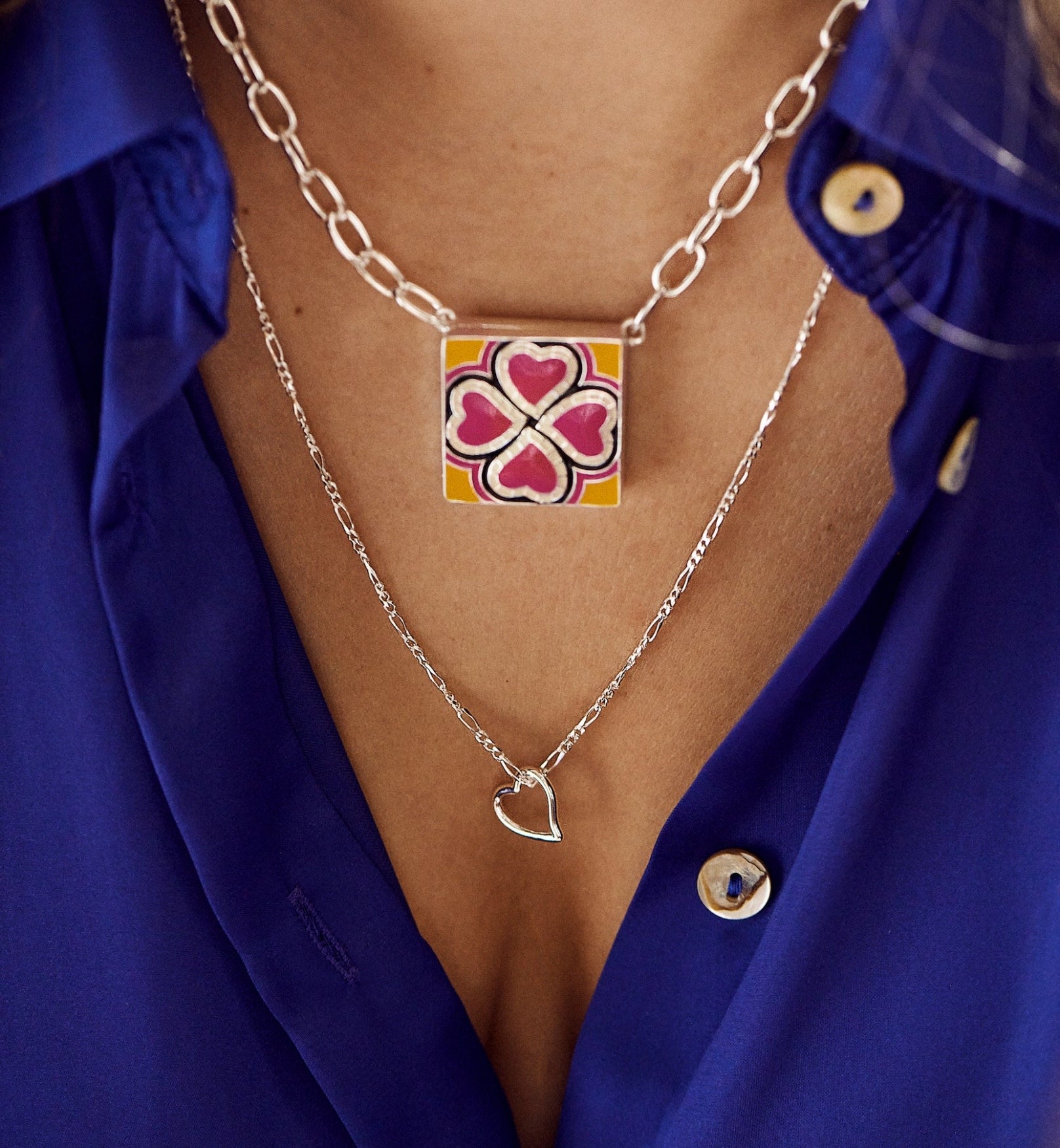 Plain Heart Charm - Silver