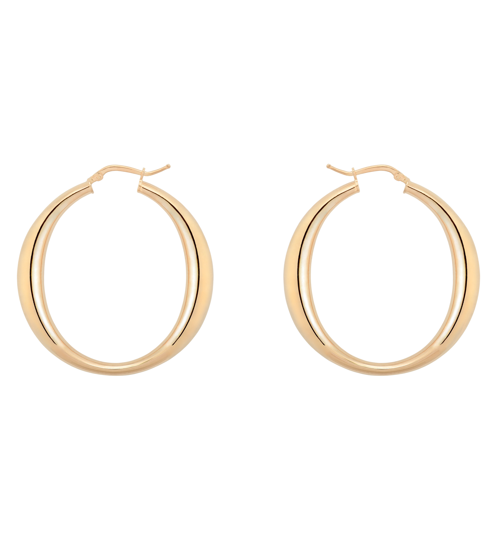 Sculpted Plain Hoop Earrings - Gold Plated